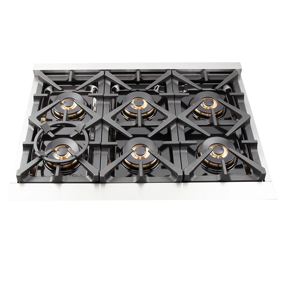 Forno Capriasca 36-Inch Freestanding Dual Fuel Range, 6 Burners, True Convection Oven - Image 4