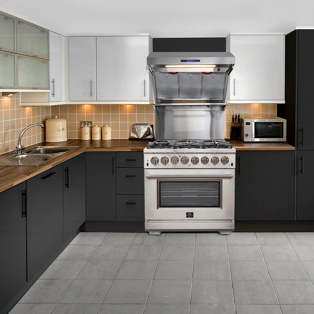 Forno Capriasca 36-Inch Freestanding Dual Fuel Range, 6 Burners, True Convection Oven - Image 6