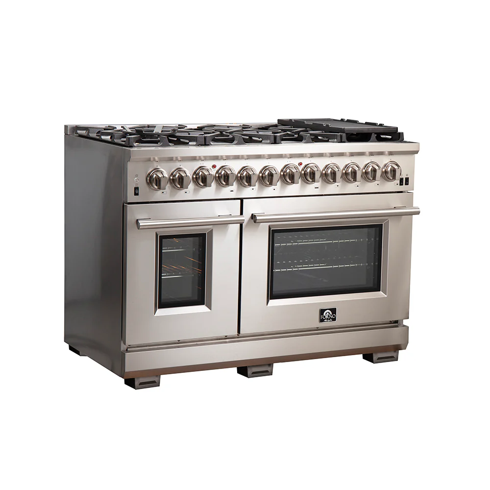 Forno Capriasca 48-Inch Freestanding Dual Fuel Range, 8 Burners, True Convection Oven - Image 2