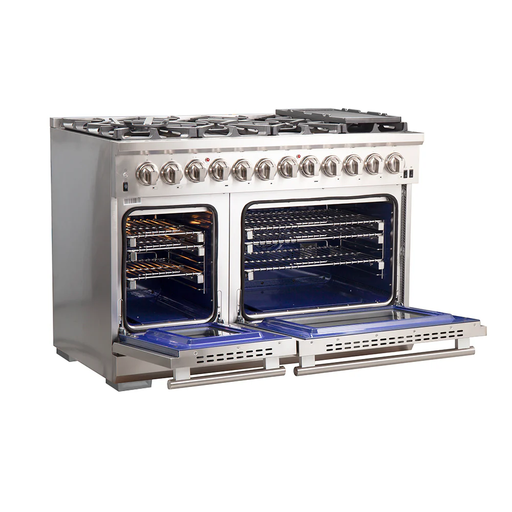 Forno Capriasca 48-Inch Freestanding Dual Fuel Range, 8 Burners, True Convection Oven - Image 3