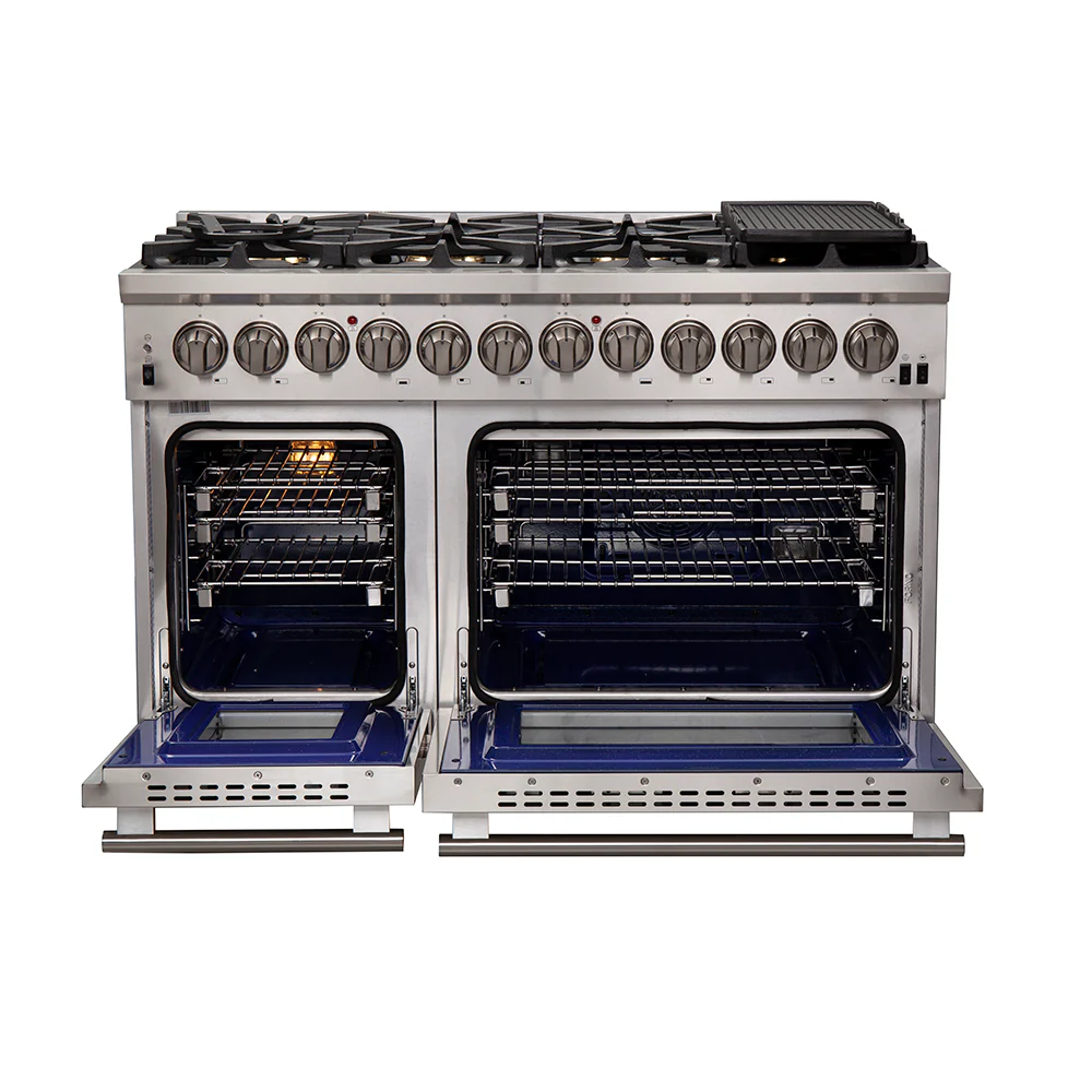 Forno Capriasca 48-Inch Freestanding Dual Fuel Range, 8 Burners, True Convection Oven - Image 4