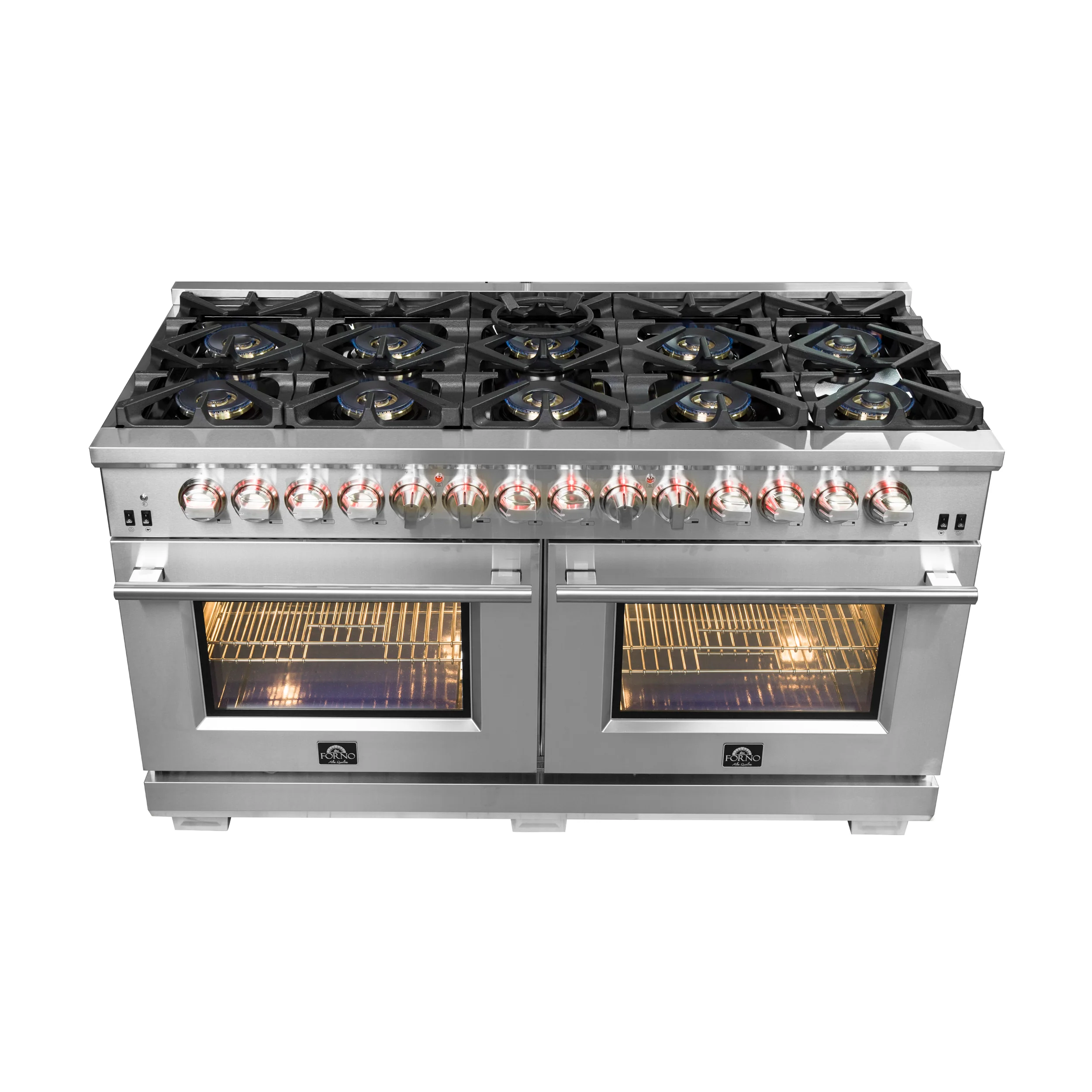 Forno Capriasca 60-Inch Freestanding Dual Fuel Range, 10 Burners, True Convection Oven - Image 3