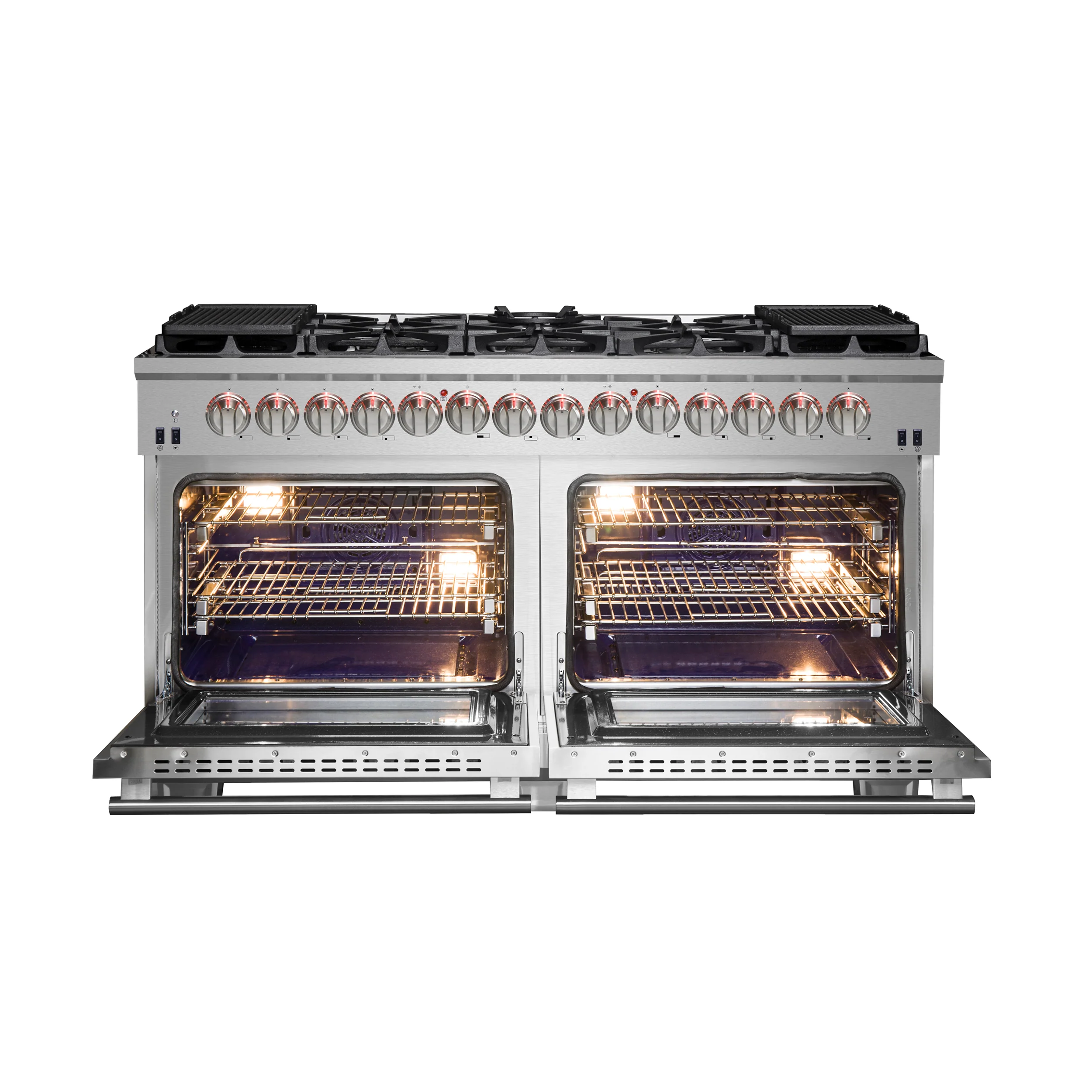 Forno Capriasca 60-Inch Freestanding Dual Fuel Range, 10 Burners, True Convection Oven - Image 4