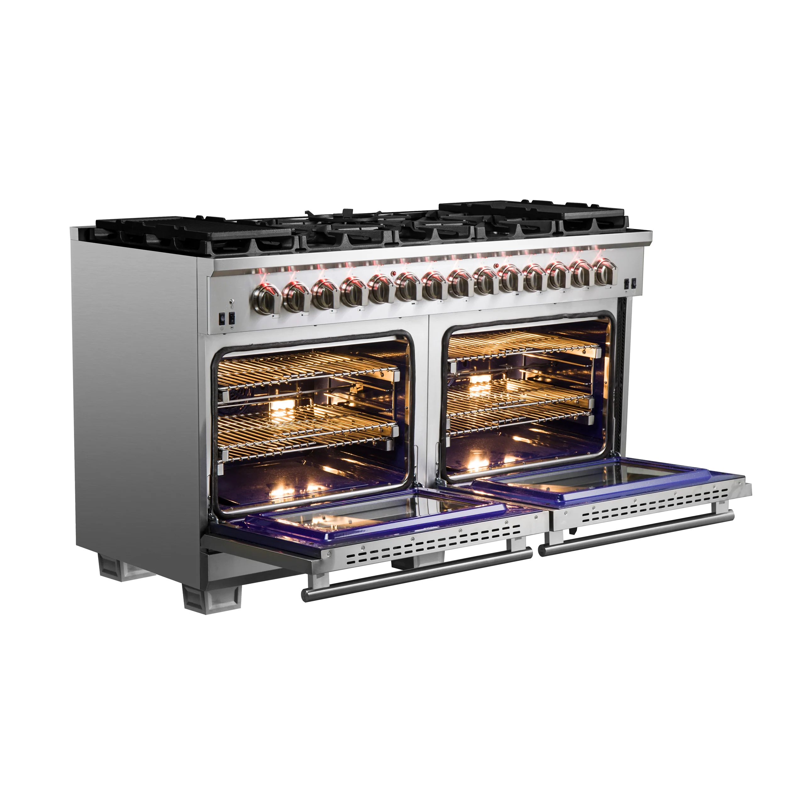 Forno Capriasca 60-Inch Freestanding Dual Fuel Range, 10 Burners, True Convection Oven - Image 5