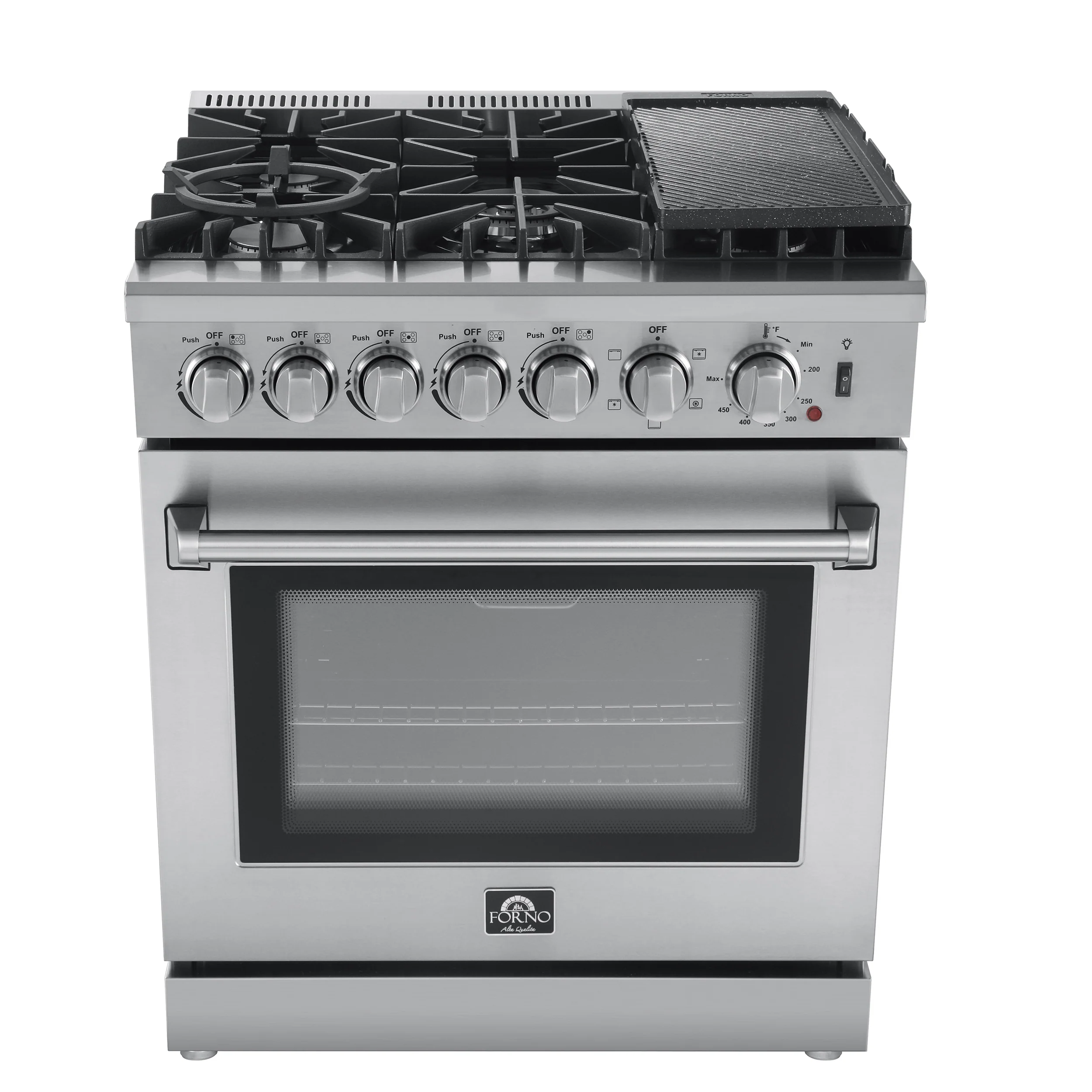 Forno Lazio 30-Inch Freestanding Dual Fuel Range, 5 Burners, True Convection Oven - Image 4