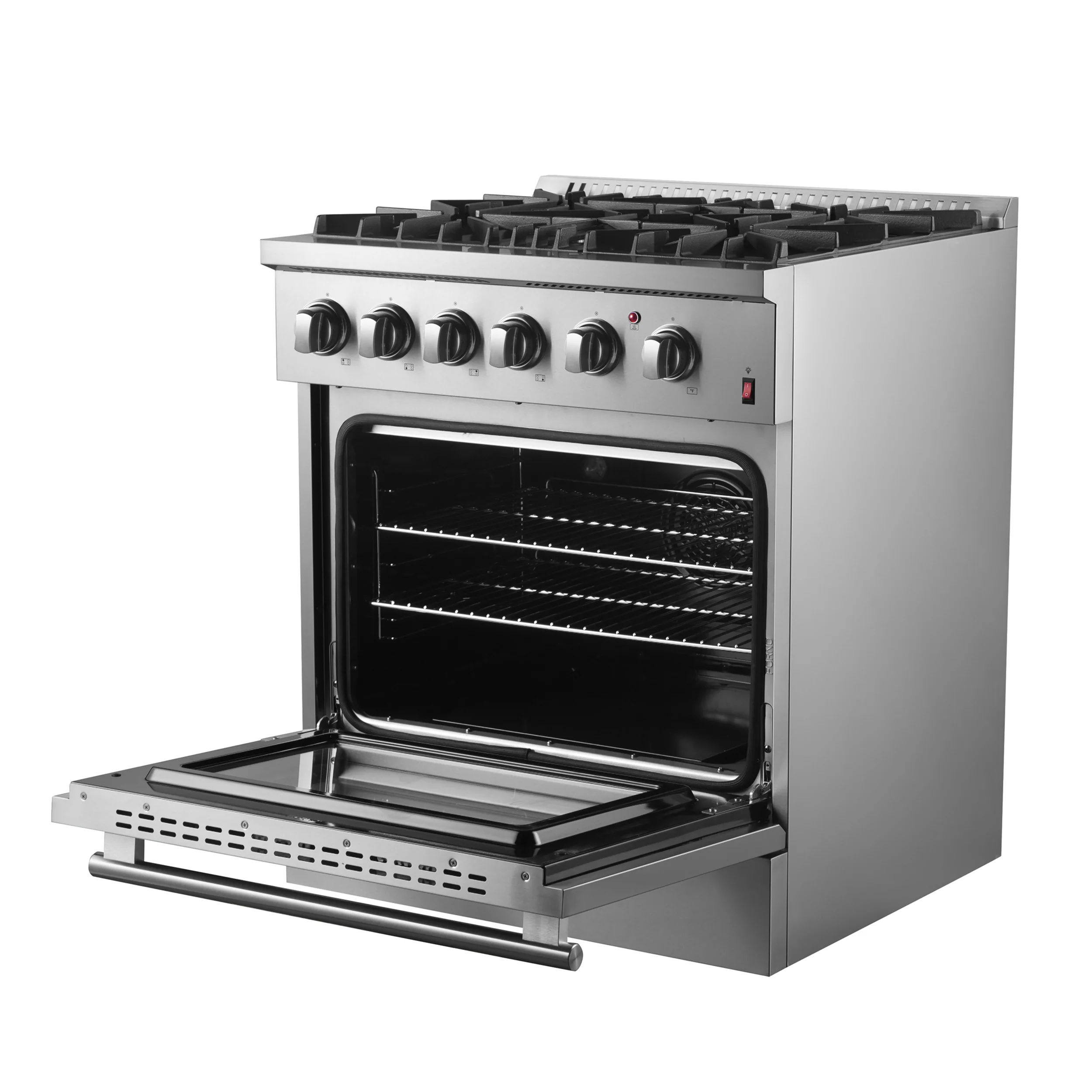 Forno Marco 30-Inch Dual Fuel Range, Stainless Steel, 4 Burners, 37,000 BTU, True Convection Oven, Energy Efficient - Image 13