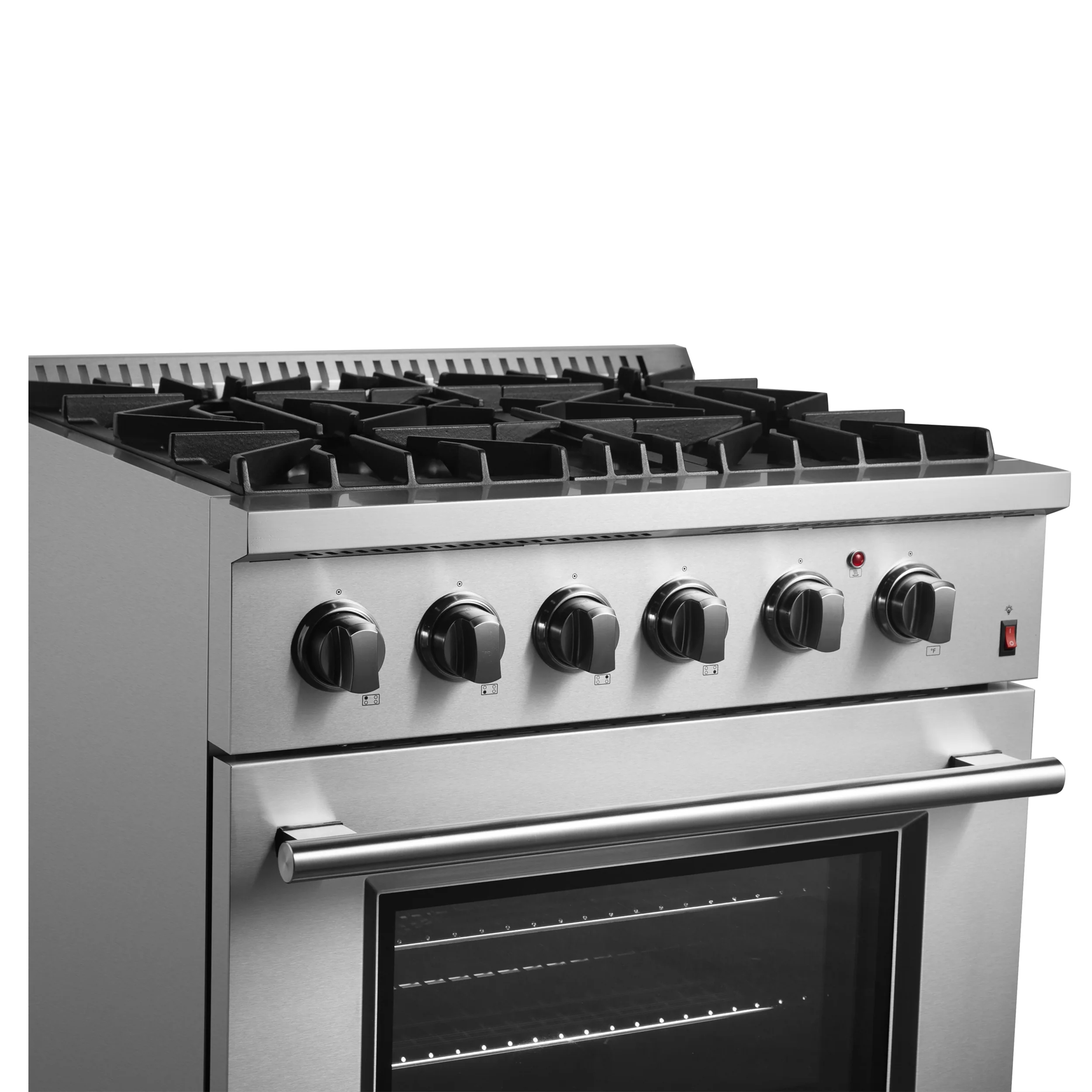 Forno Marco 30-Inch Dual Fuel Range, Stainless Steel, 4 Burners, 37,000 BTU, True Convection Oven, Energy Efficient - Image 6