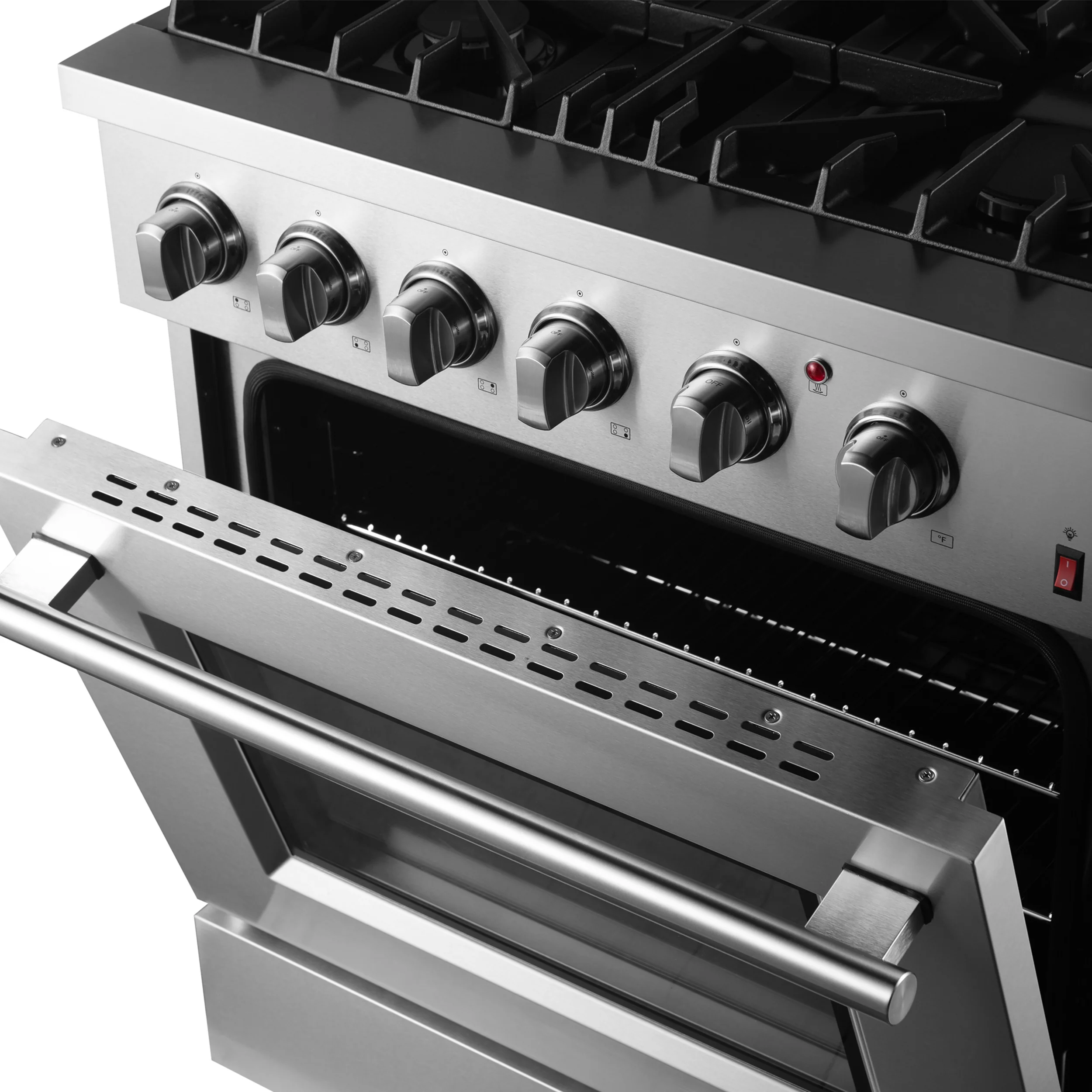 Forno Marco 30-Inch Dual Fuel Range, Stainless Steel, 4 Burners, 37,000 BTU, True Convection Oven, Energy Efficient - Image 9