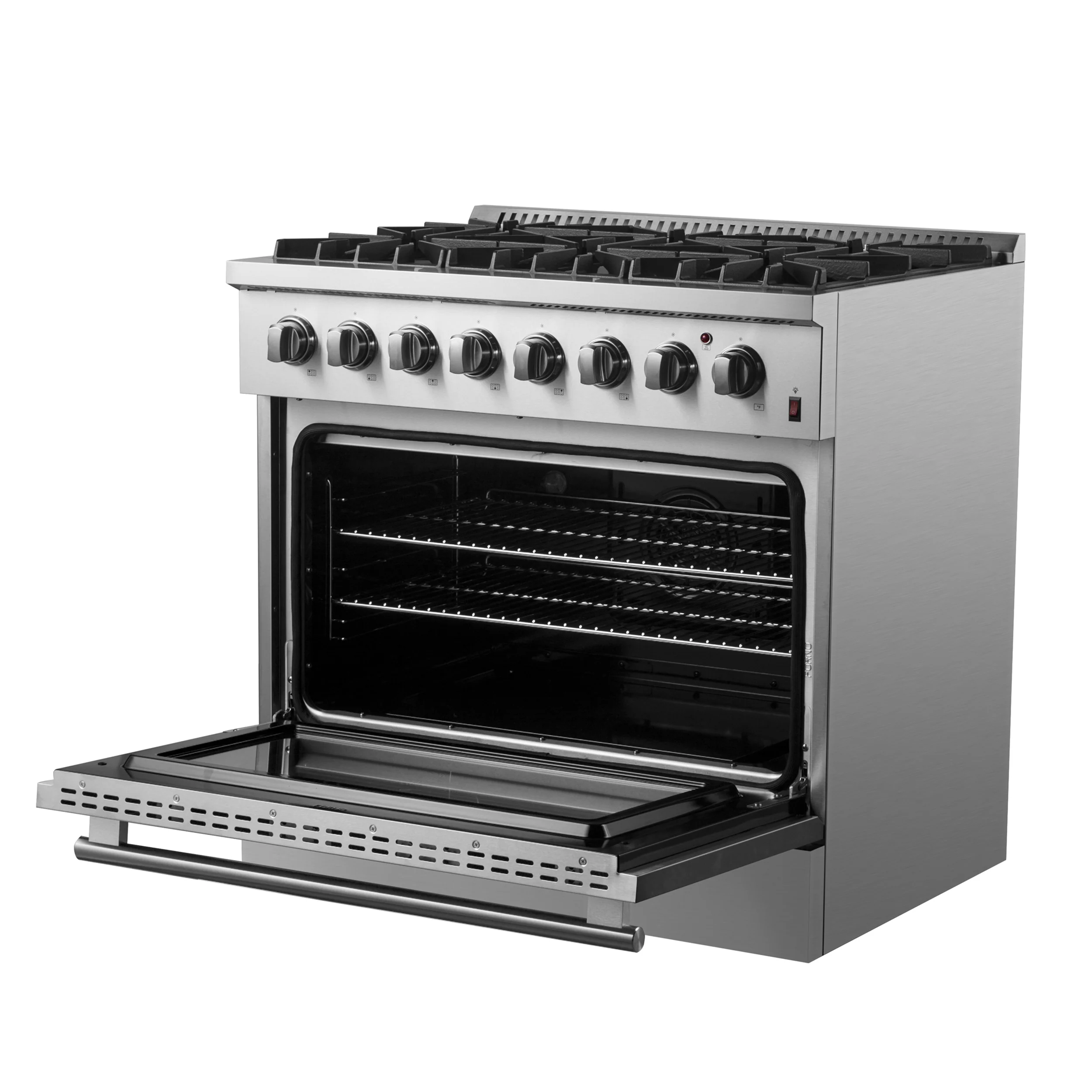 Forno Marco 36-Inch Dual Fuel Range, Stainless Steel, 6 Burners, 67,000 BTU, True Convection Oven, Energy Efficient - Image 15