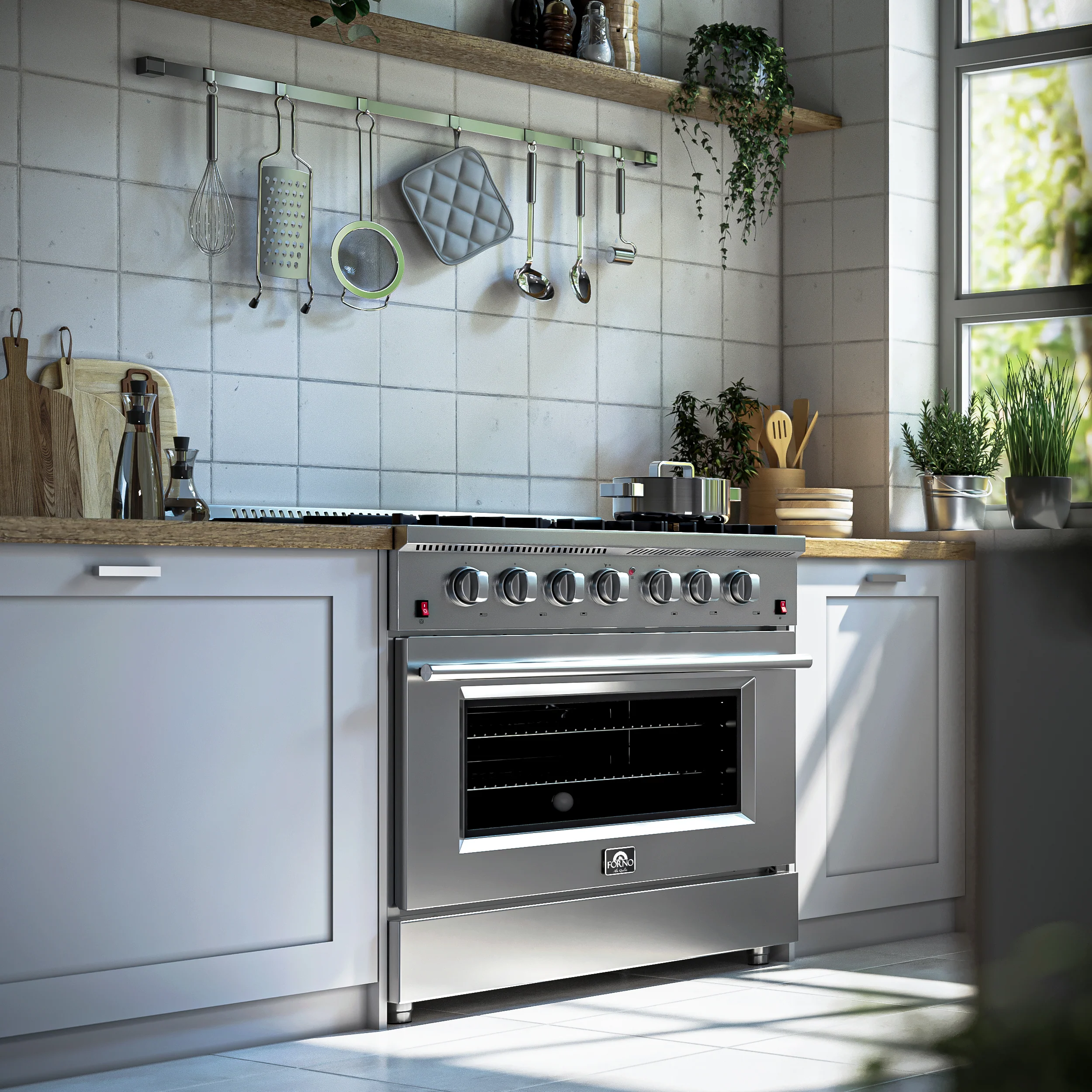 Forno Galiano 36-Inch Freestanding Gas Range, Stainless Steel, 6 Burners, Energy Efficient - Image 19