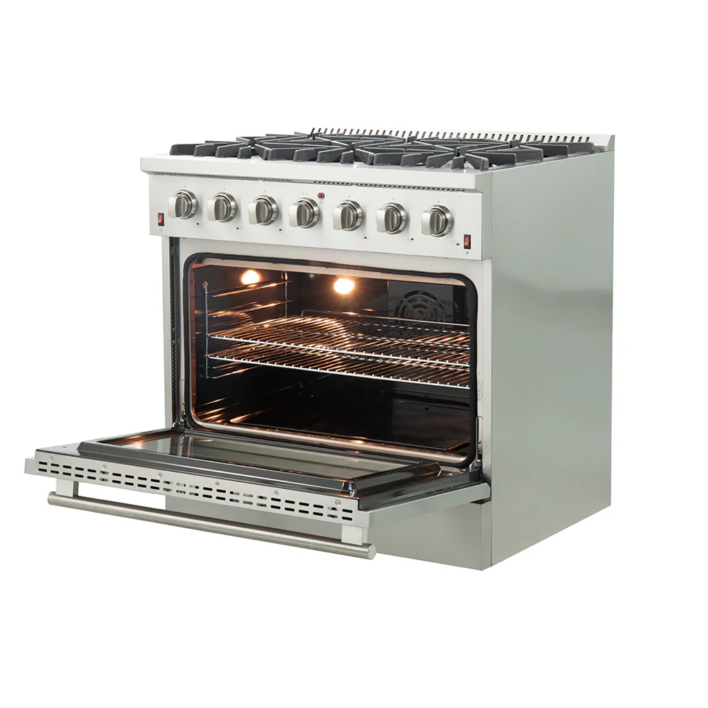 Forno Galiano 36-Inch Freestanding Gas Range, Stainless Steel, 6 Burners, Energy Efficient - Image 8
