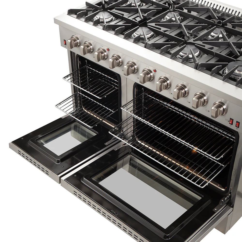Forno Galiano 48-Inch Freestanding Gas Range, Stainless Steel, 8 Burners, 107,000 BTU, Griddle, Double Ovens, Energy Efficient - Image 10