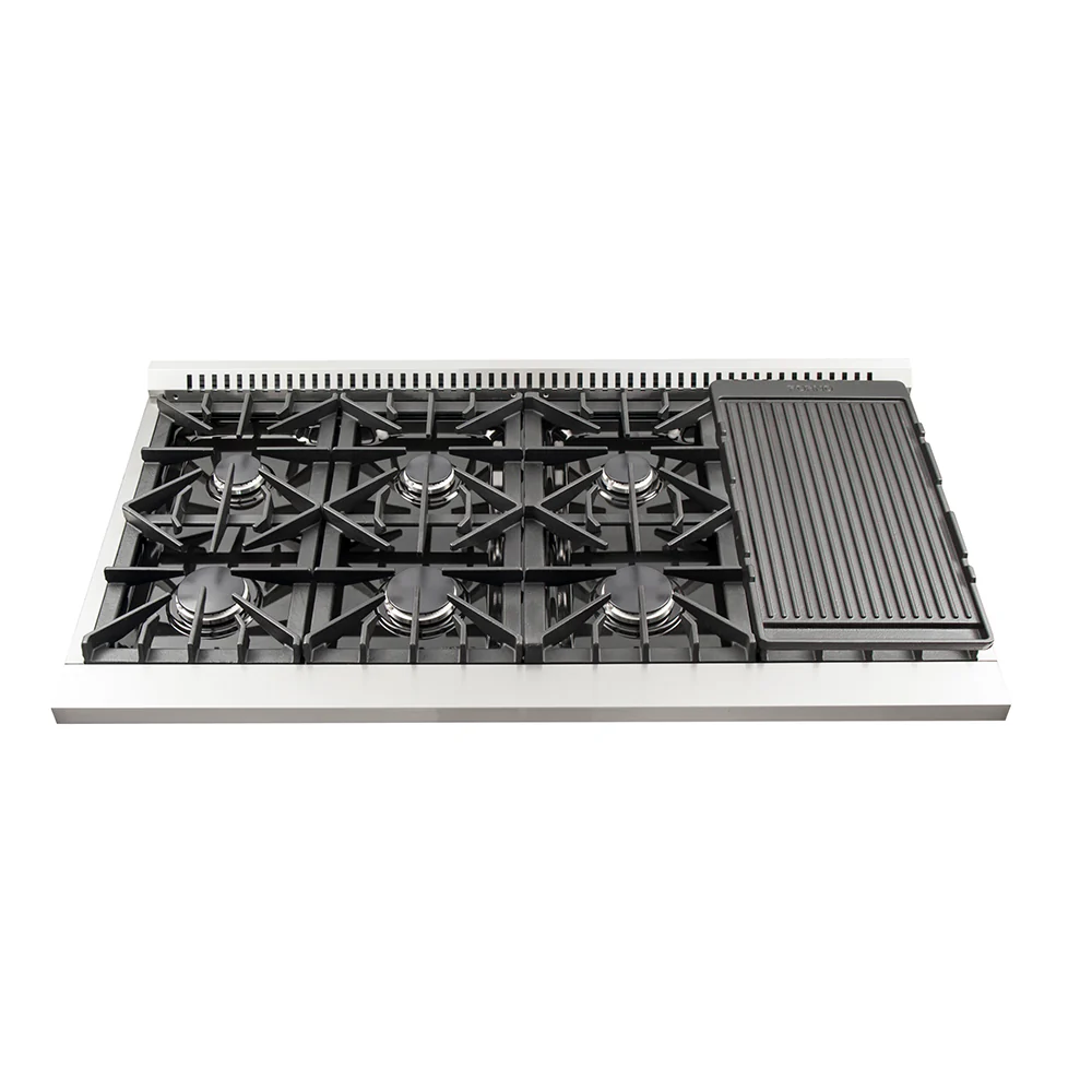 Forno Galiano 48-Inch Freestanding Gas Range, Stainless Steel, 8 Burners, 107,000 BTU, Griddle, Double Ovens, Energy Efficient - Image 6