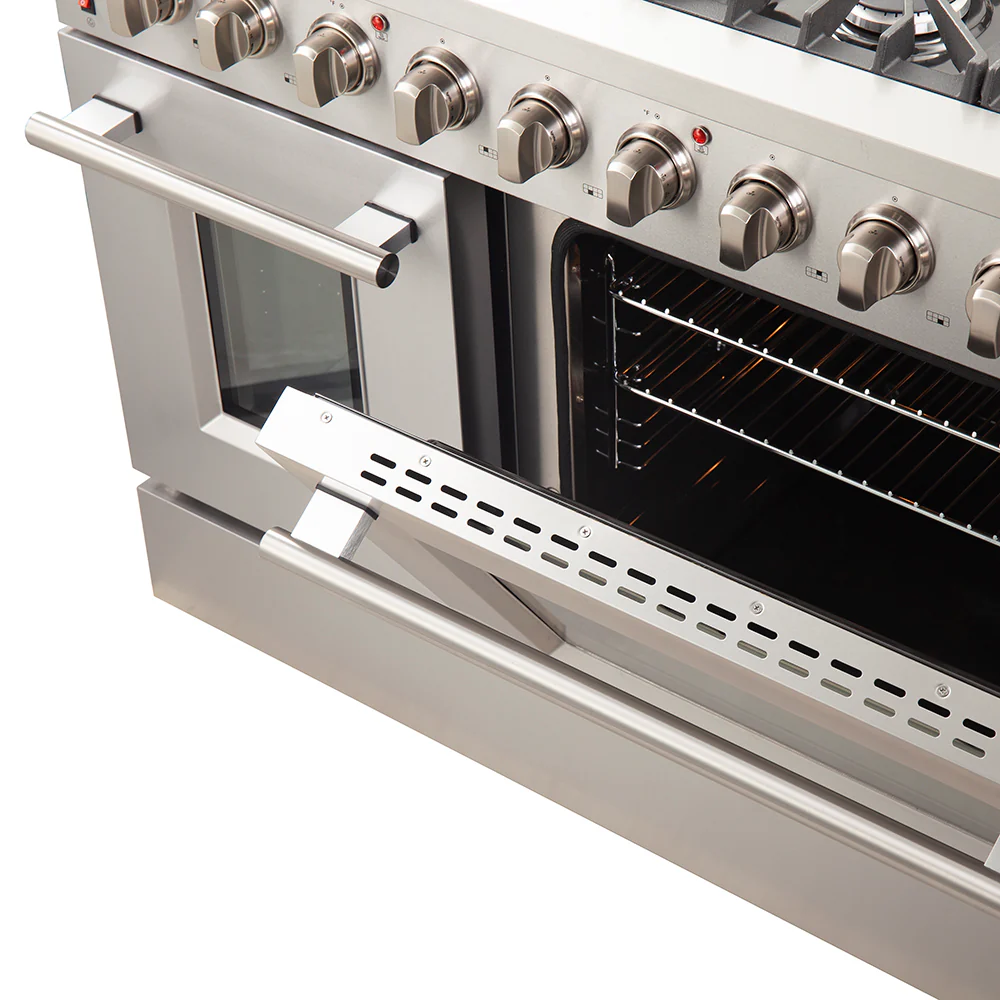 Forno Galiano 48-Inch Freestanding Gas Range, Stainless Steel, 8 Burners, 107,000 BTU, Griddle, Double Ovens, Energy Efficient - Image 9