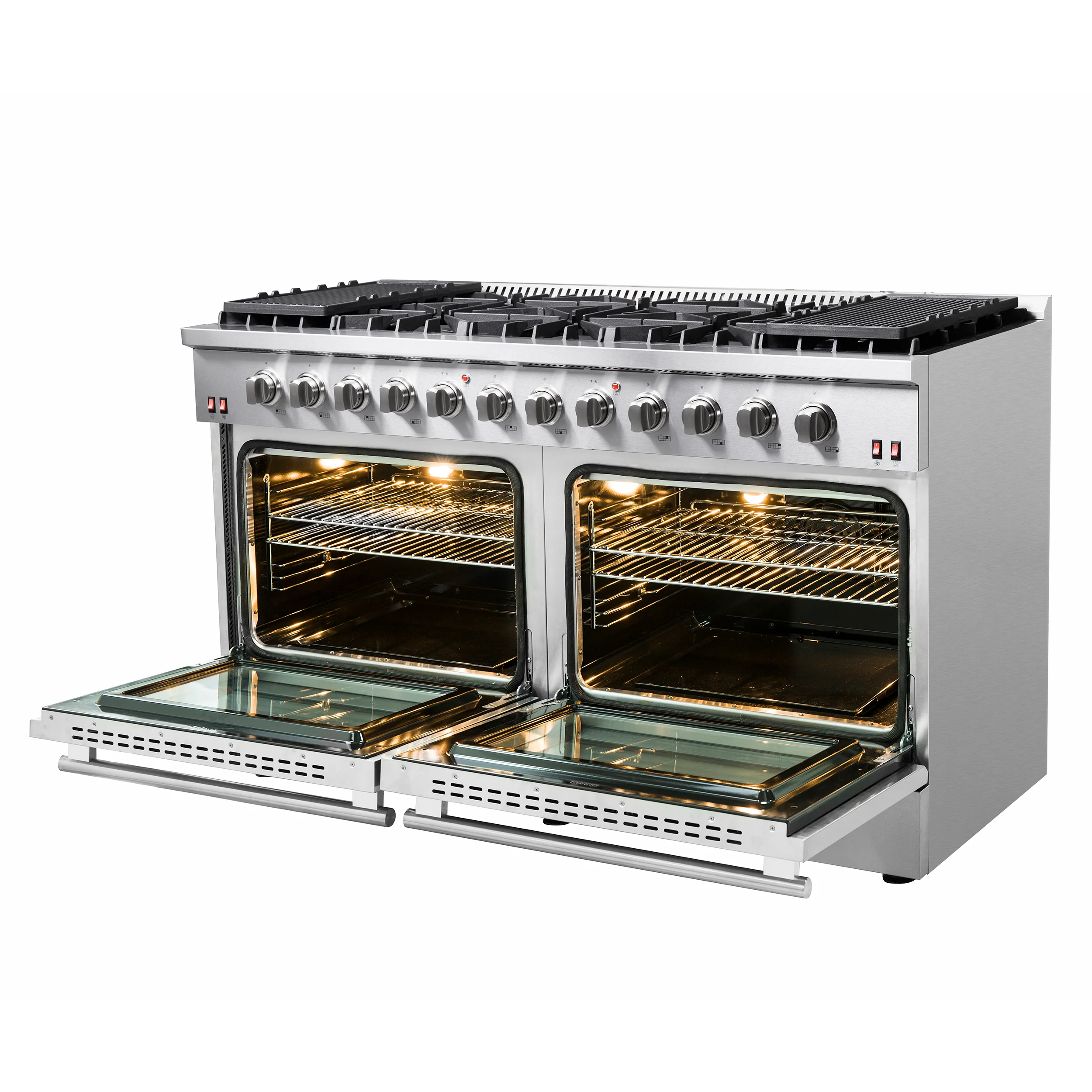 Forno Galiano 60-Inch Freestanding Gas Range, 10 Burners, Double Ovens, Griddle, Energy Efficient - Image 4