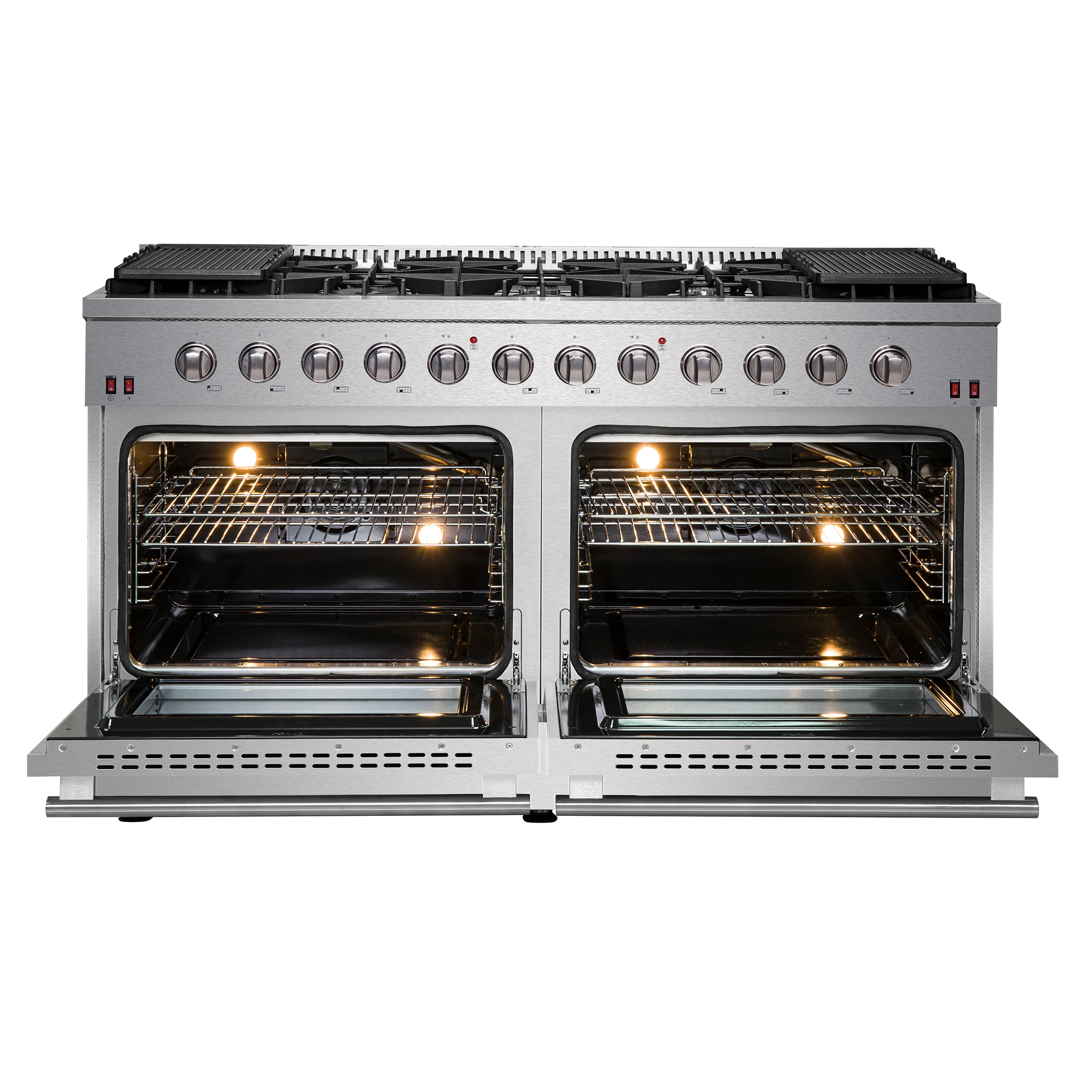Forno Galiano 60-Inch Freestanding Gas Range, 10 Burners, Double Ovens, Griddle, Energy Efficient - Image 5