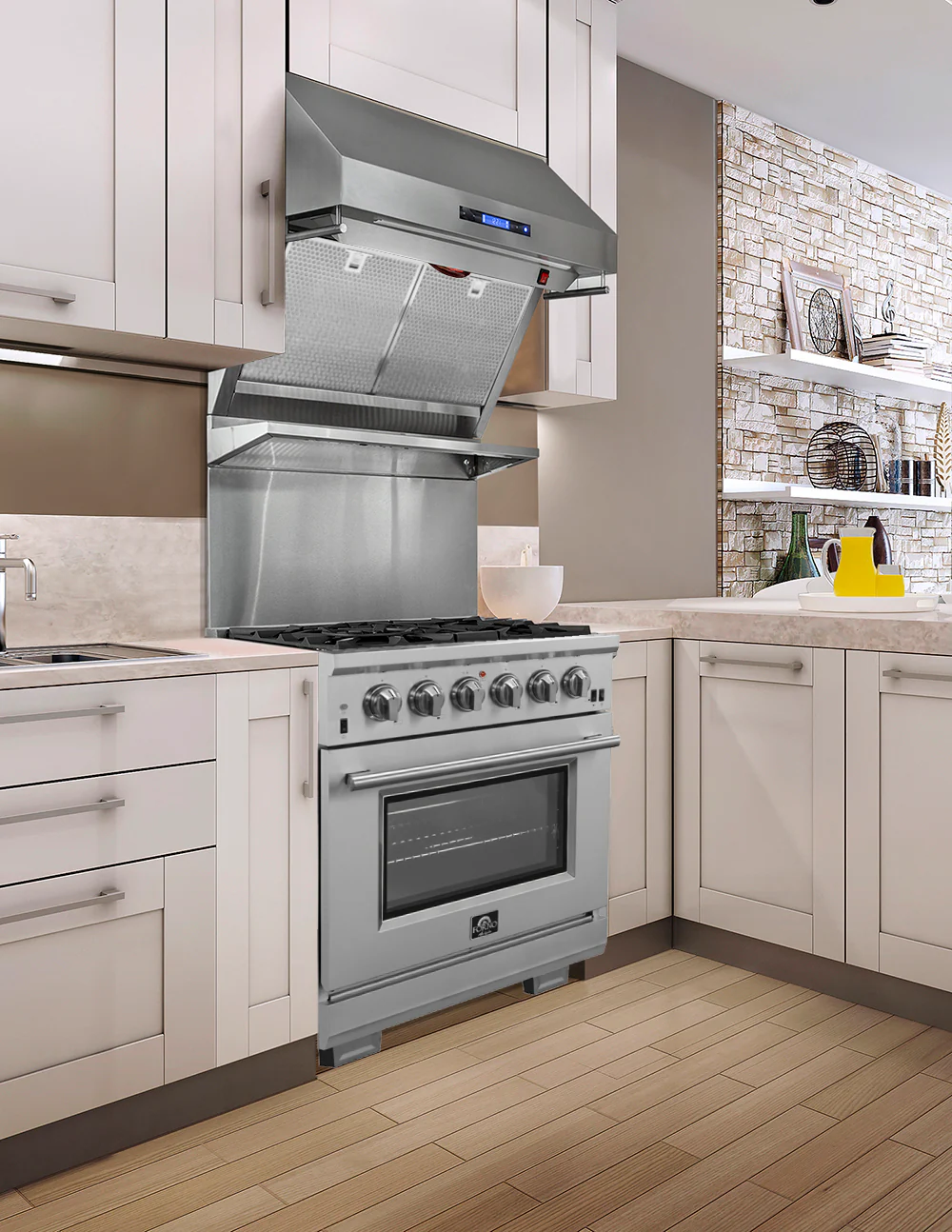 Forno Capriasca 30-Inch Freestanding Gas Range, 4 Burners, True Convection Oven - Image 19