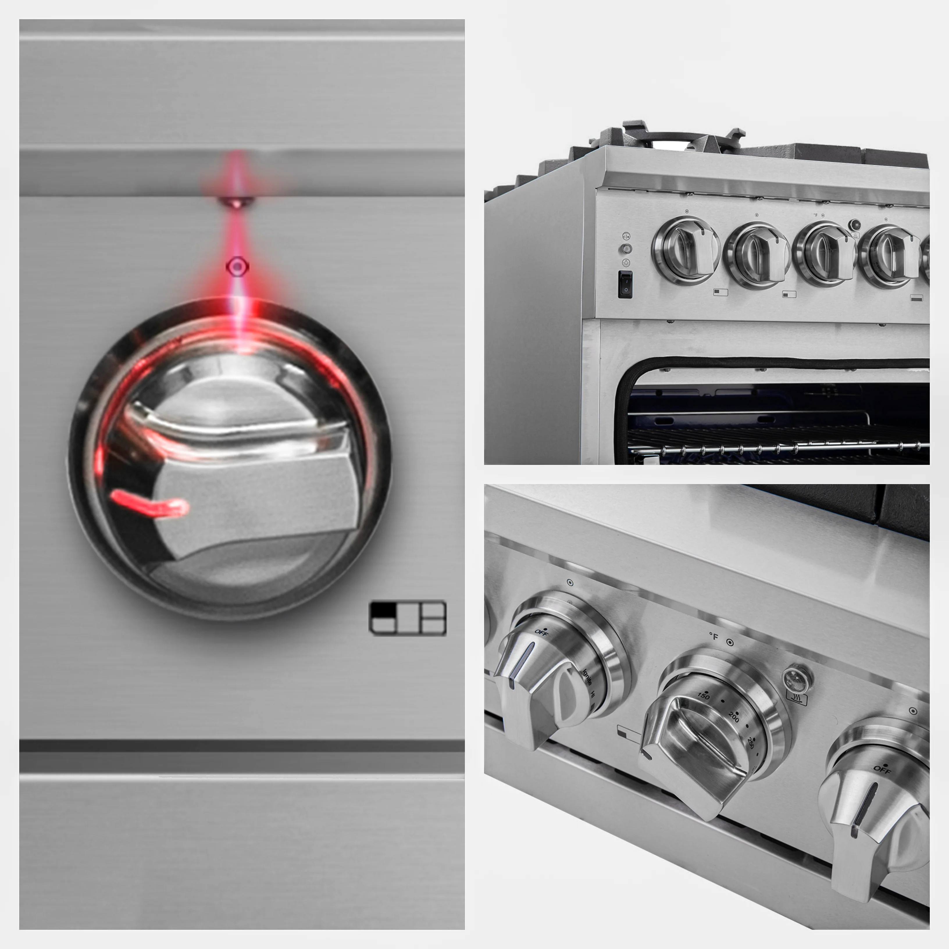 Forno Capriasca 36-Inch Gas Range, Stainless Steel, 6 Brass Burners, 120,000 BTU, Convection Oven, Energy Efficient - Image 14