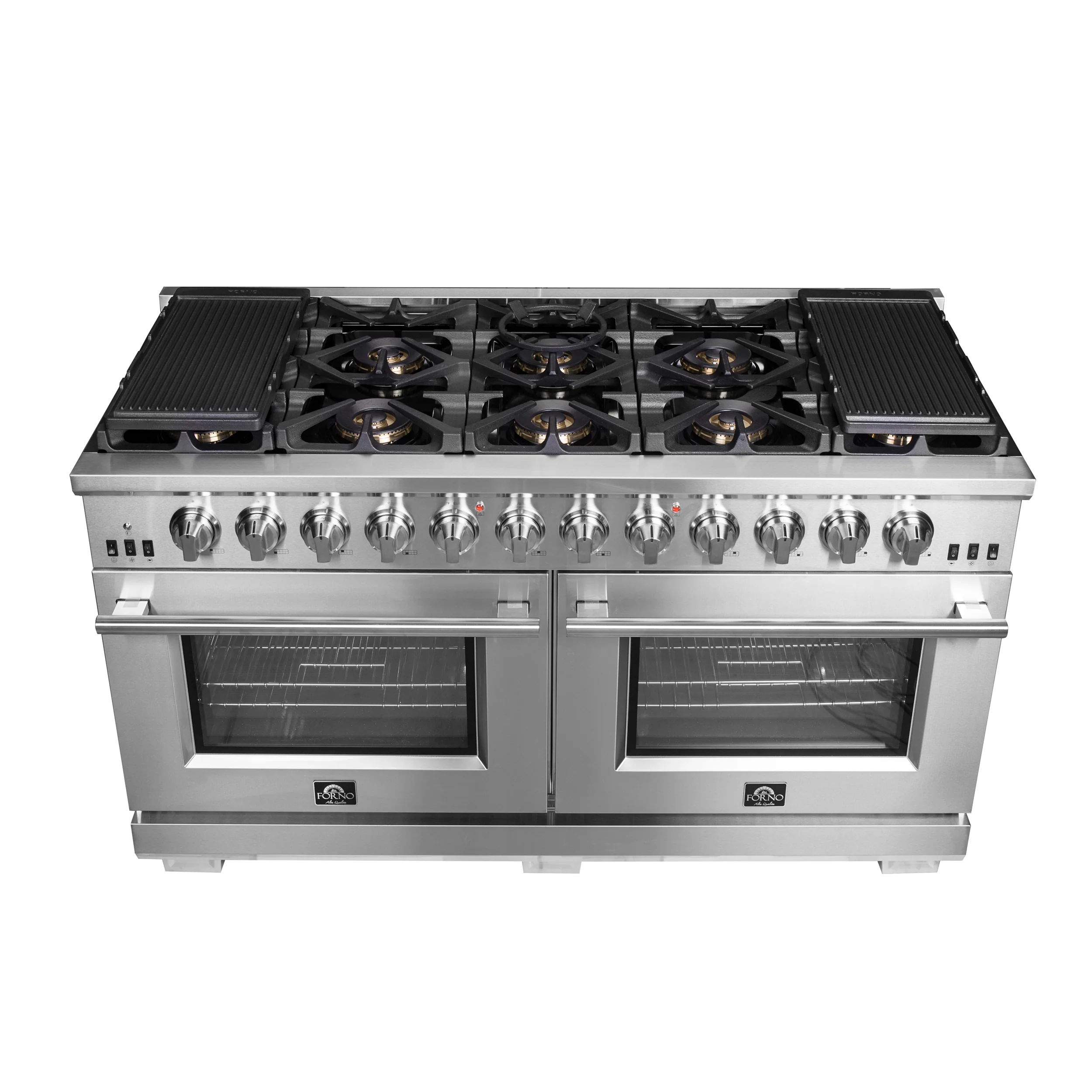 Forno Capriasca 60-Inch Freestanding Gas Range, 10 Burners, True Convection Oven - Image 3