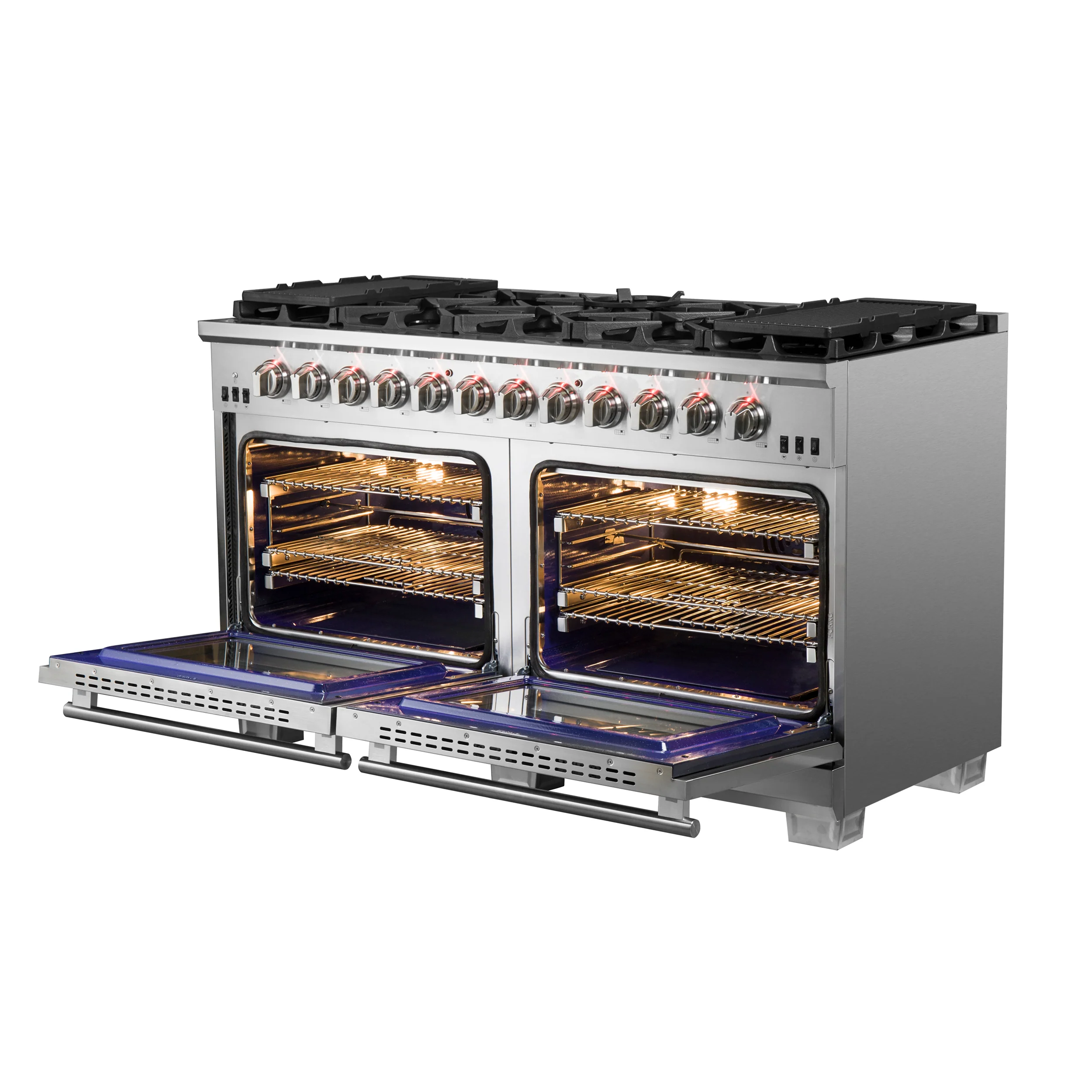 Forno Capriasca 60-Inch Freestanding Gas Range, 10 Burners, True Convection Oven - Image 5