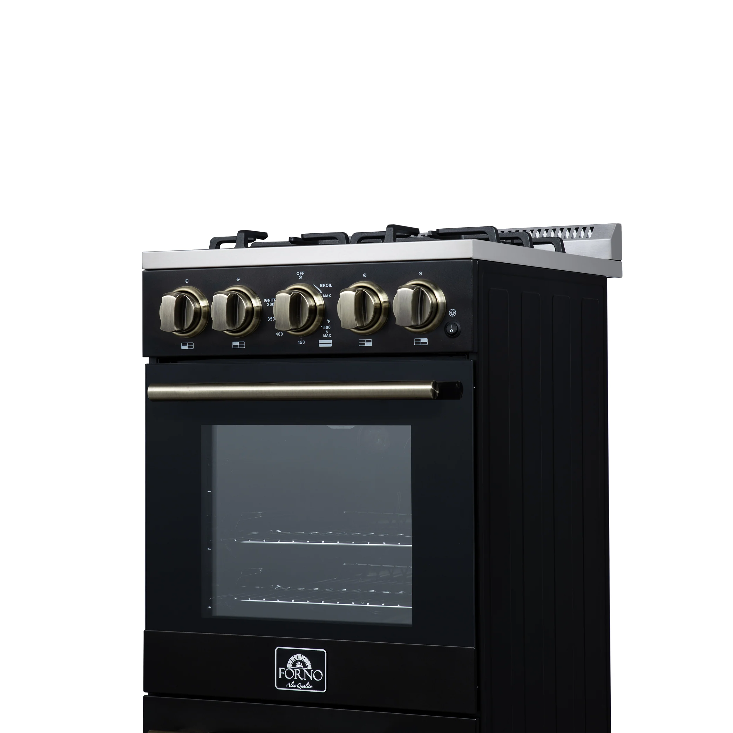 Forno Lamazze 20 Inch Freestanding Gas Range in Black, Compact Design - Image 13