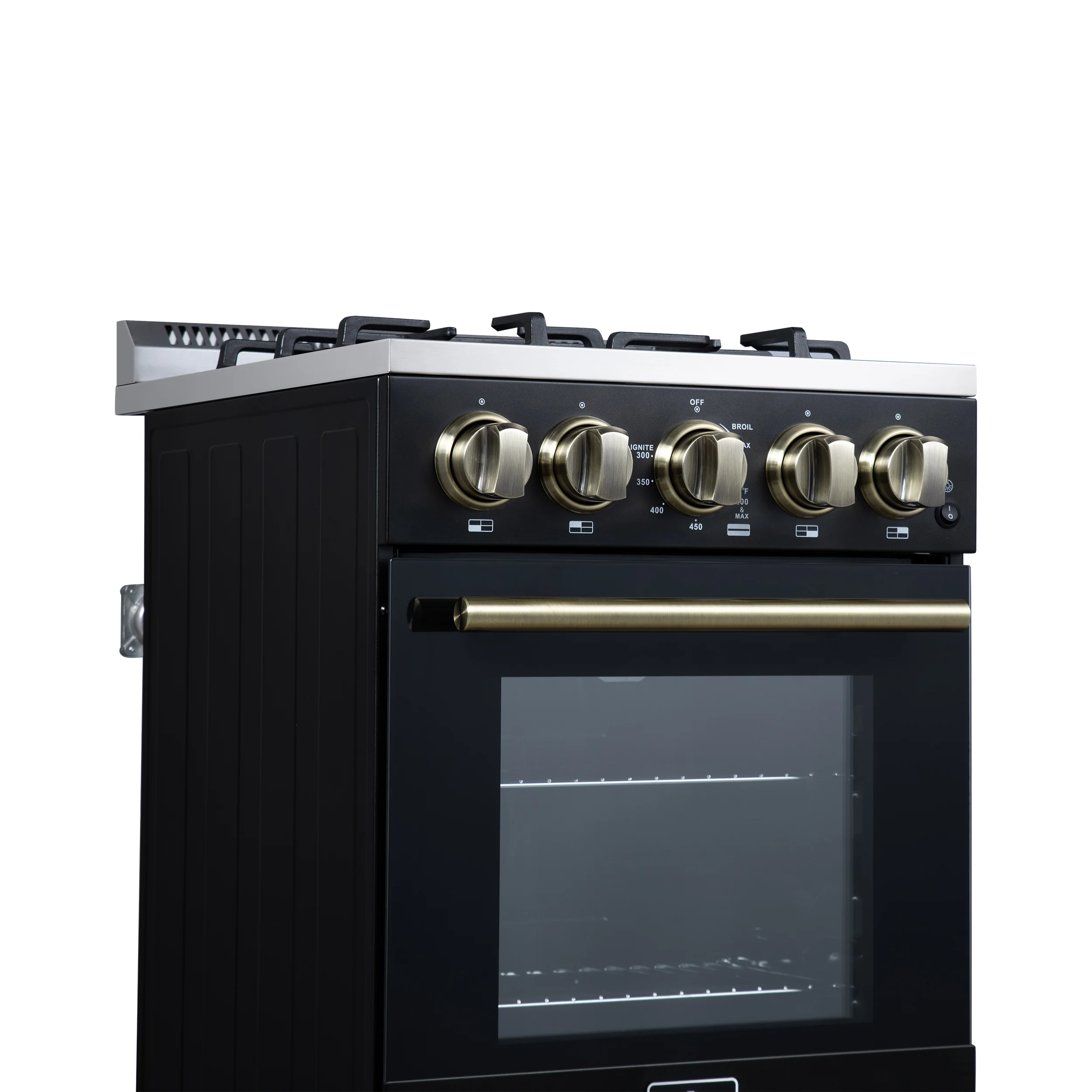 Forno Lamazze 20 Inch Freestanding Gas Range in Black, Compact Design - Image 6