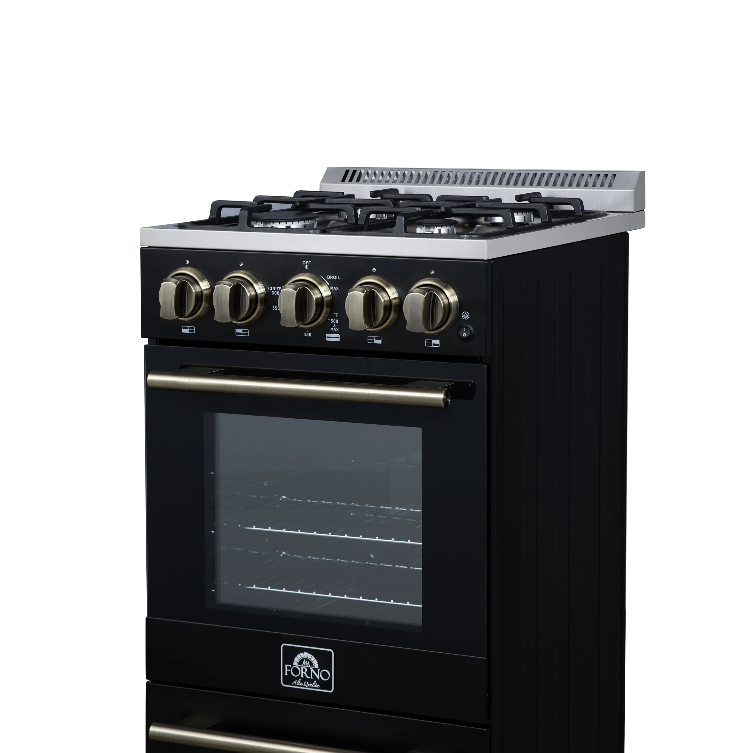 Forno Lamazze 20 Inch Freestanding Gas Range in Black, Compact Design - Image 9