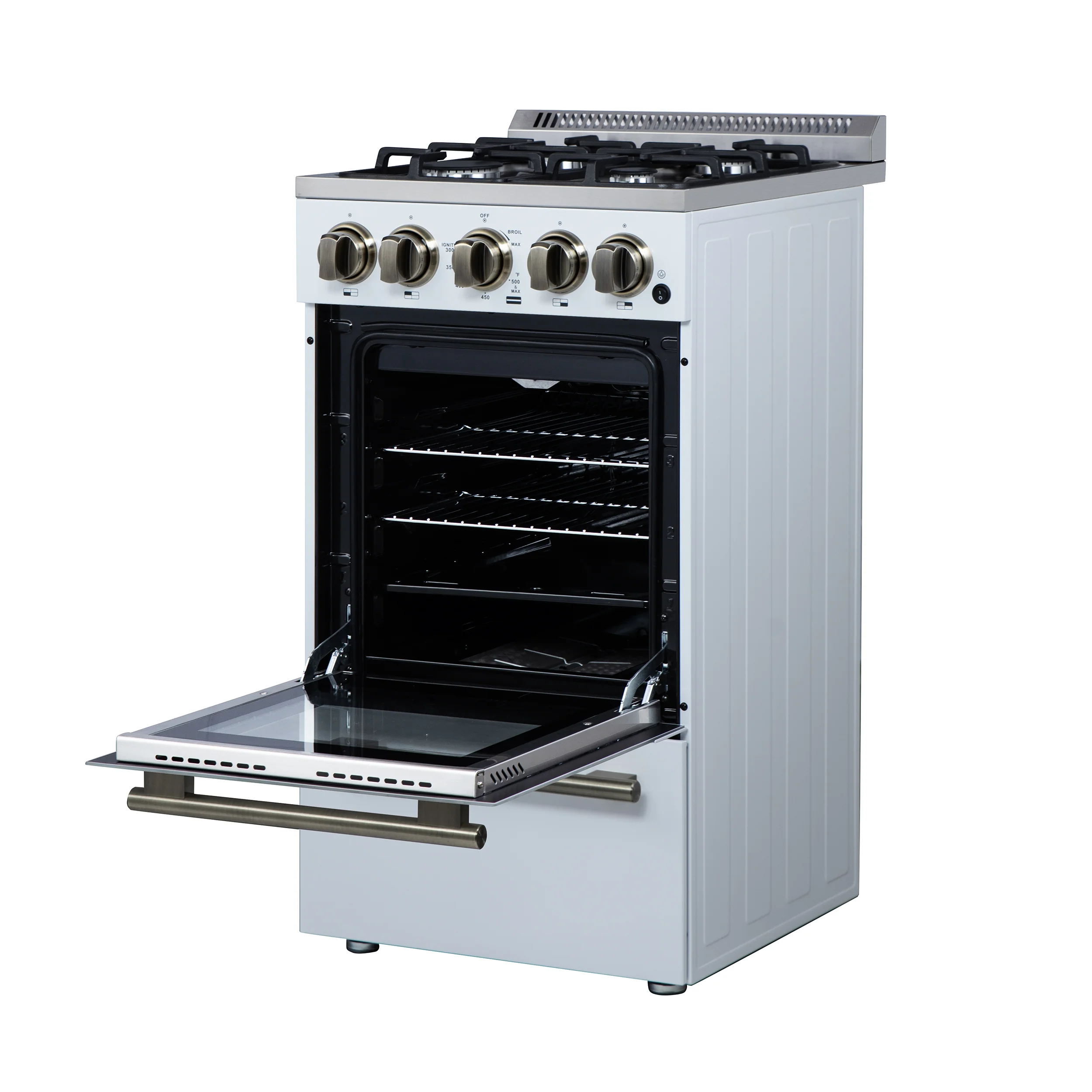 Forno Lamazze 20 Inch Freestanding Gas Range in White, Compact Design - Image 13