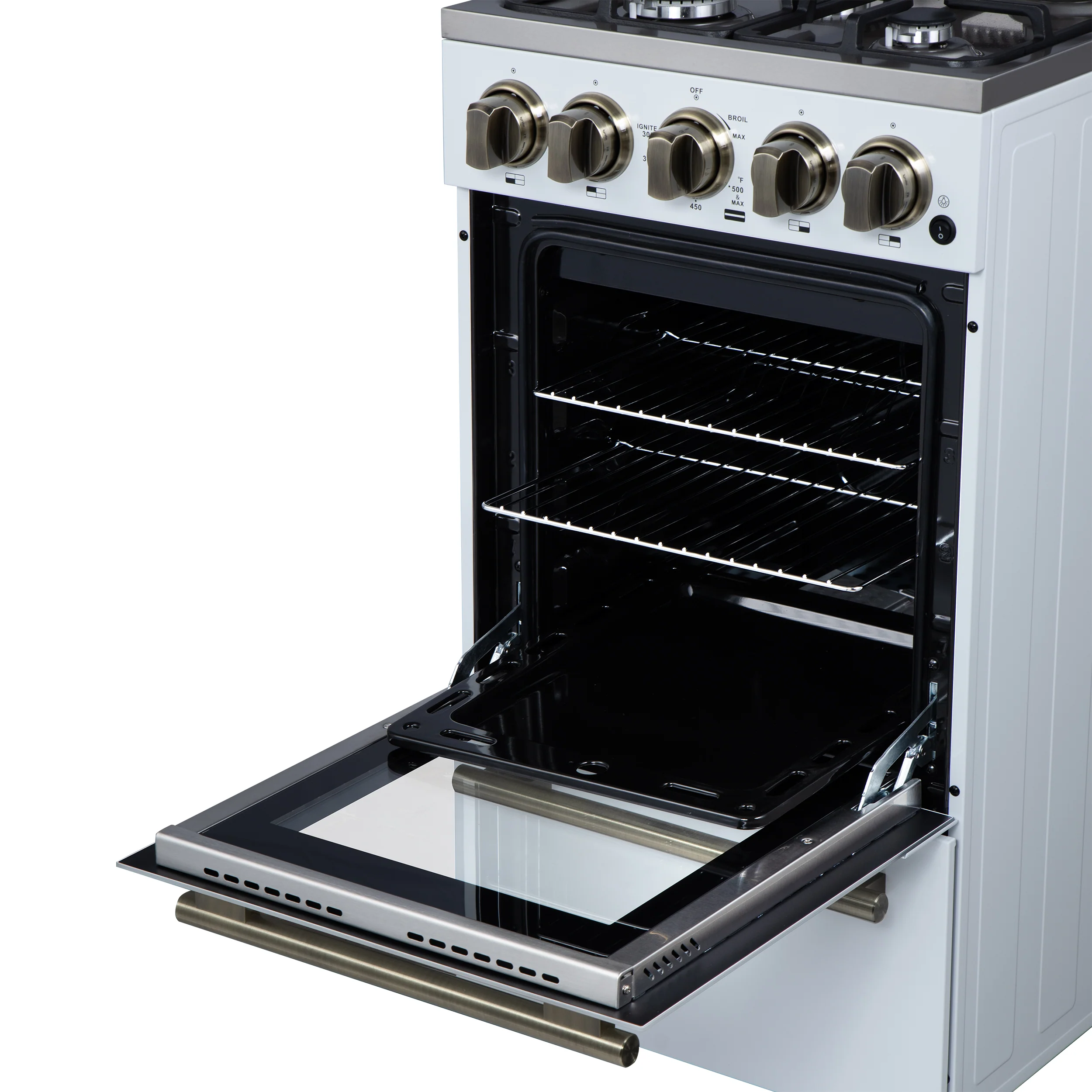 Forno Lamazze 20 Inch Freestanding Gas Range in White, Compact Design - Image 14