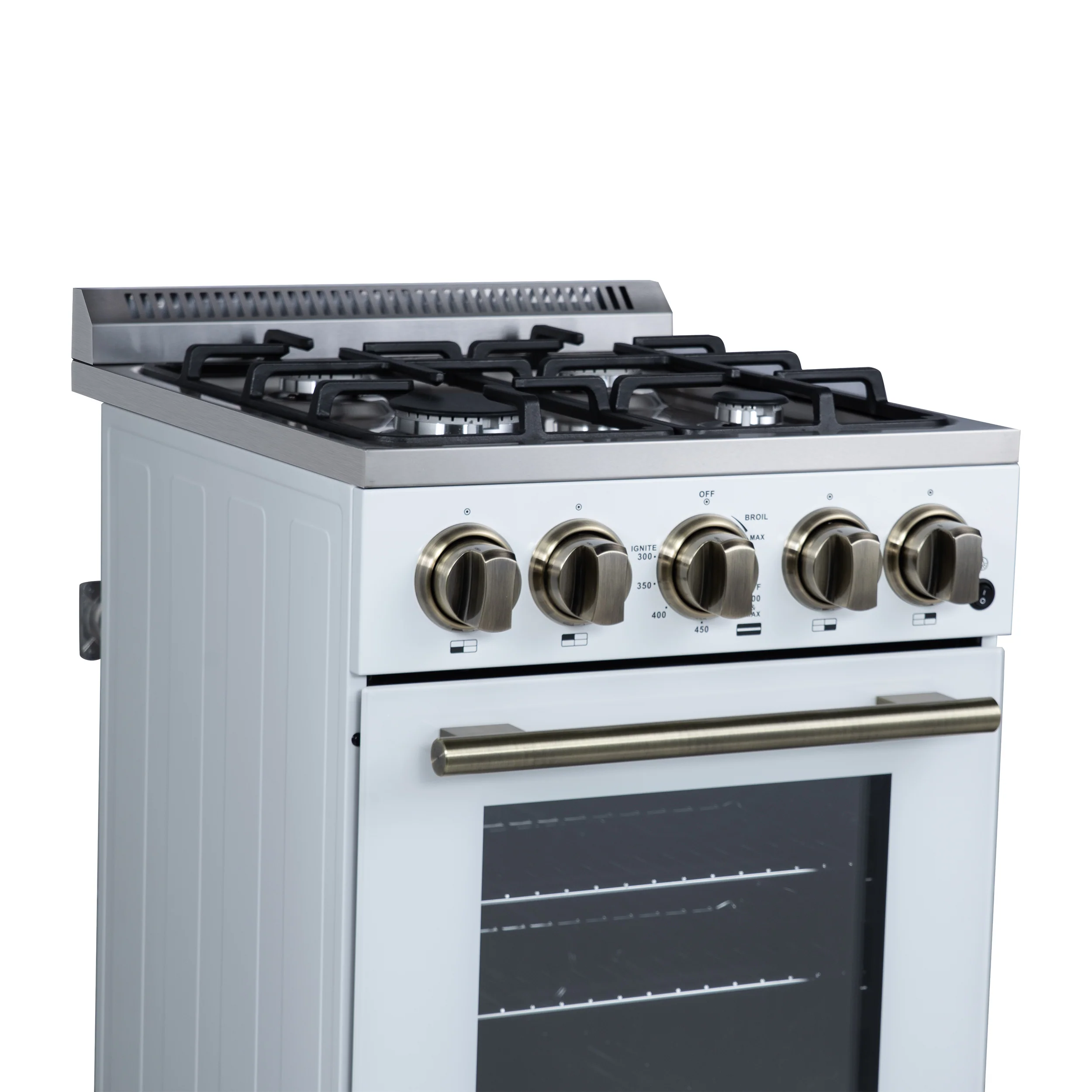 Forno Lamazze 20 Inch Freestanding Gas Range in White, Compact Design - Image 6