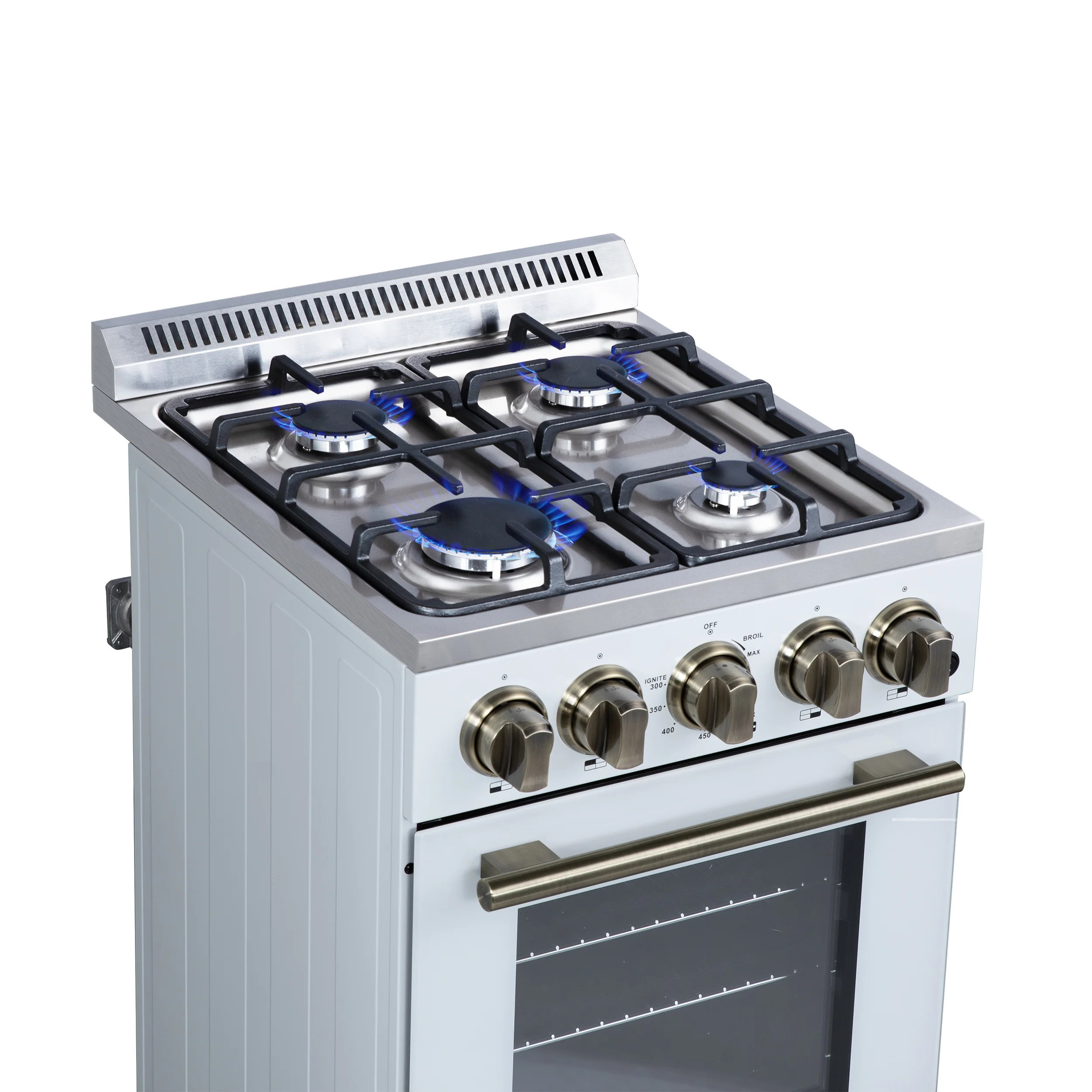 Forno Lamazze 20 Inch Freestanding Gas Range in White, Compact Design - Image 7