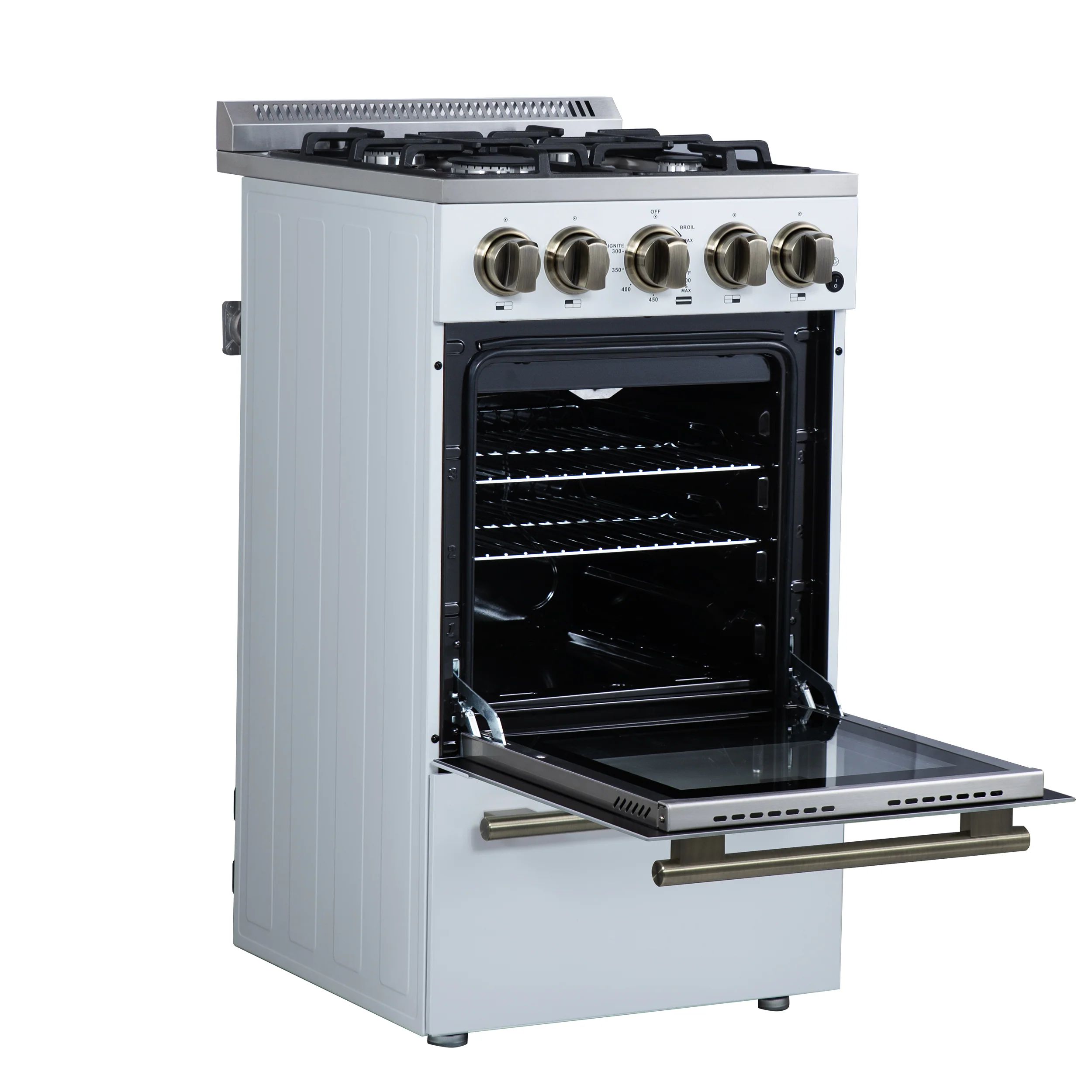 Forno Lamazze 20 Inch Freestanding Gas Range in White, Compact Design - Image 8