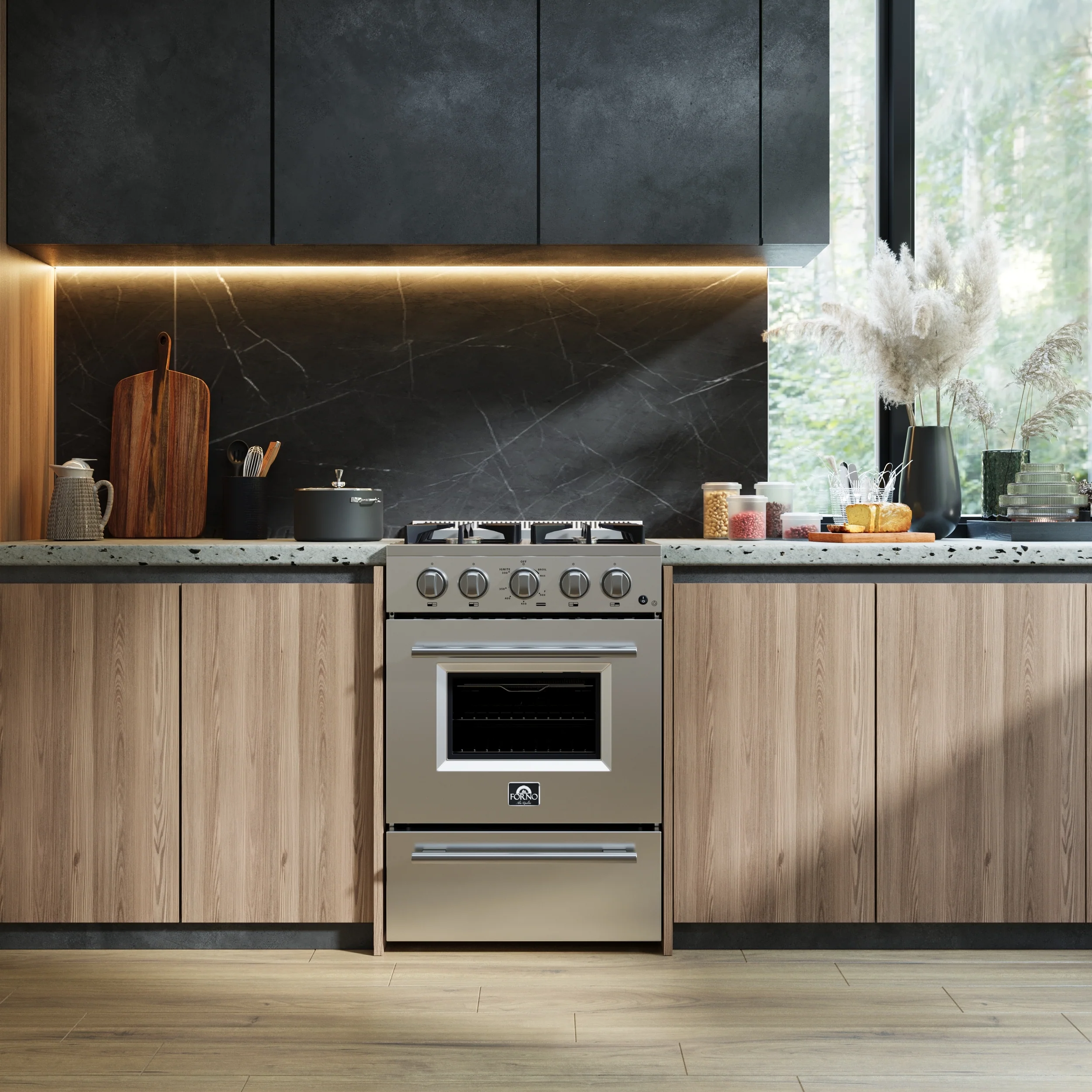 Forno Breno 24-Inch Freestanding Gas Range, Compact Design, Energy Efficient - Image 24