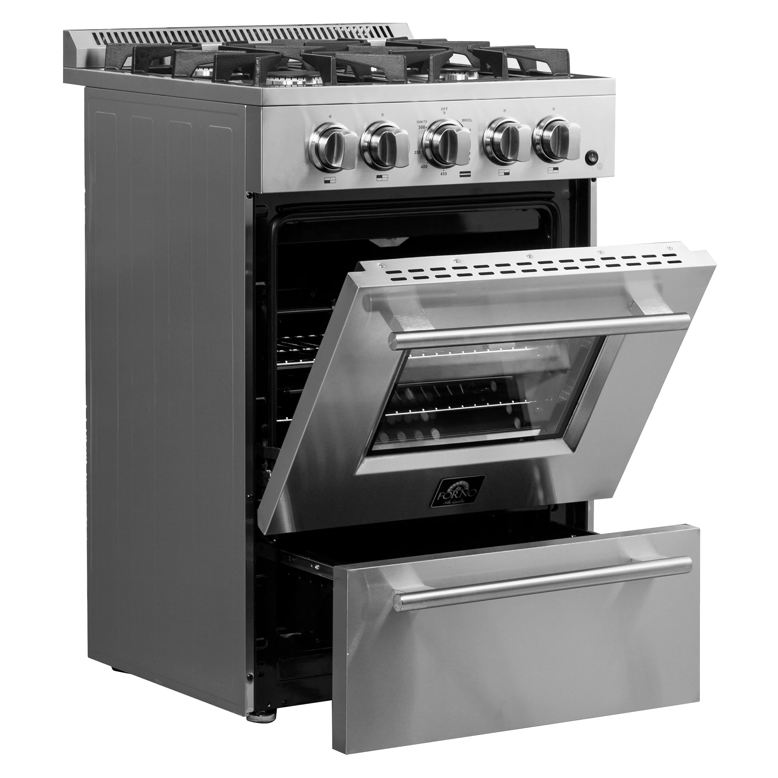 Forno Breno 24-Inch Freestanding Gas Range, Compact Design, Energy Efficient - Image 7
