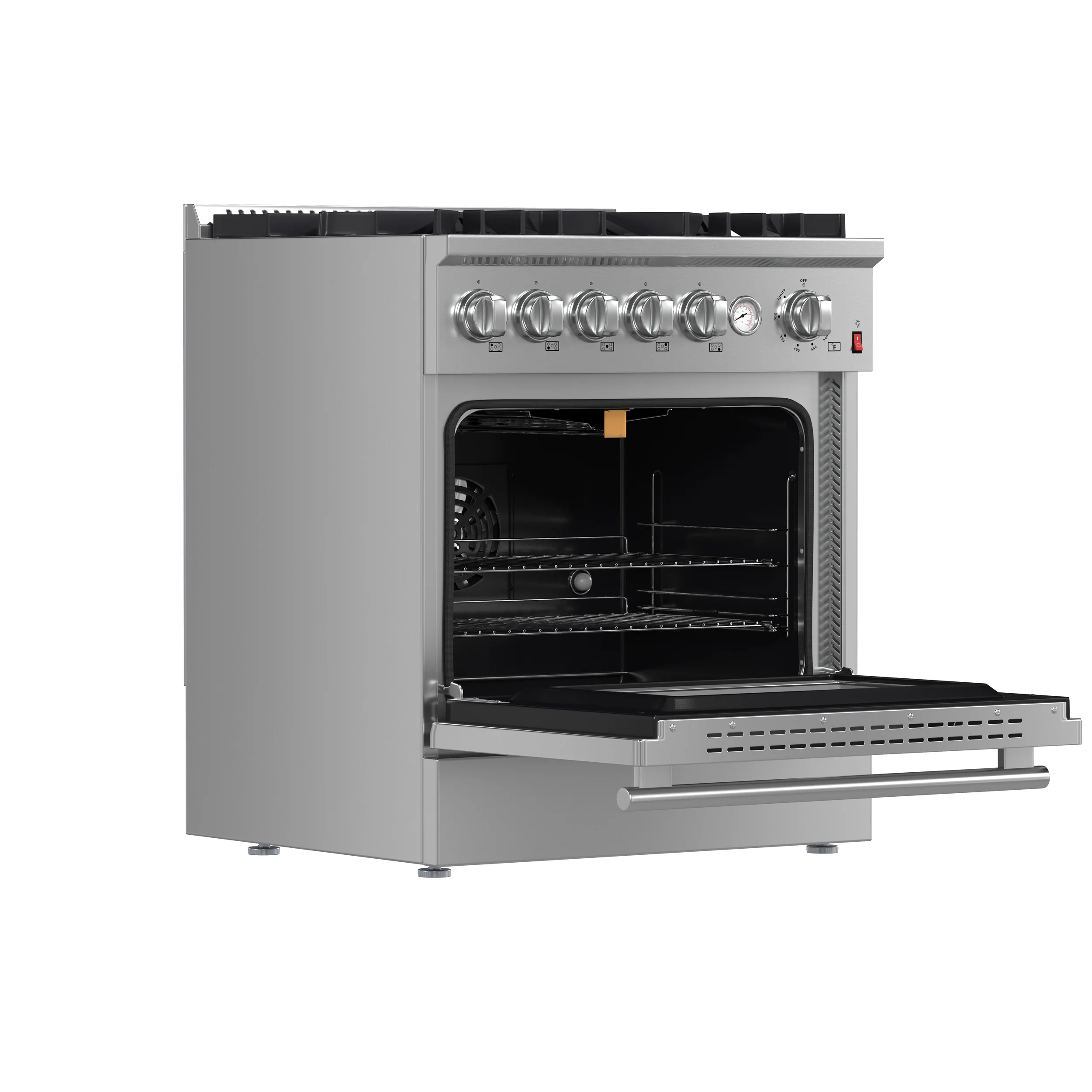 FORNO Giovanni 30-inch Gas Range Stainless Steel, 5 Burners 67,000 BTU, 4.32 cu.ft. Convection Oven - Image 4