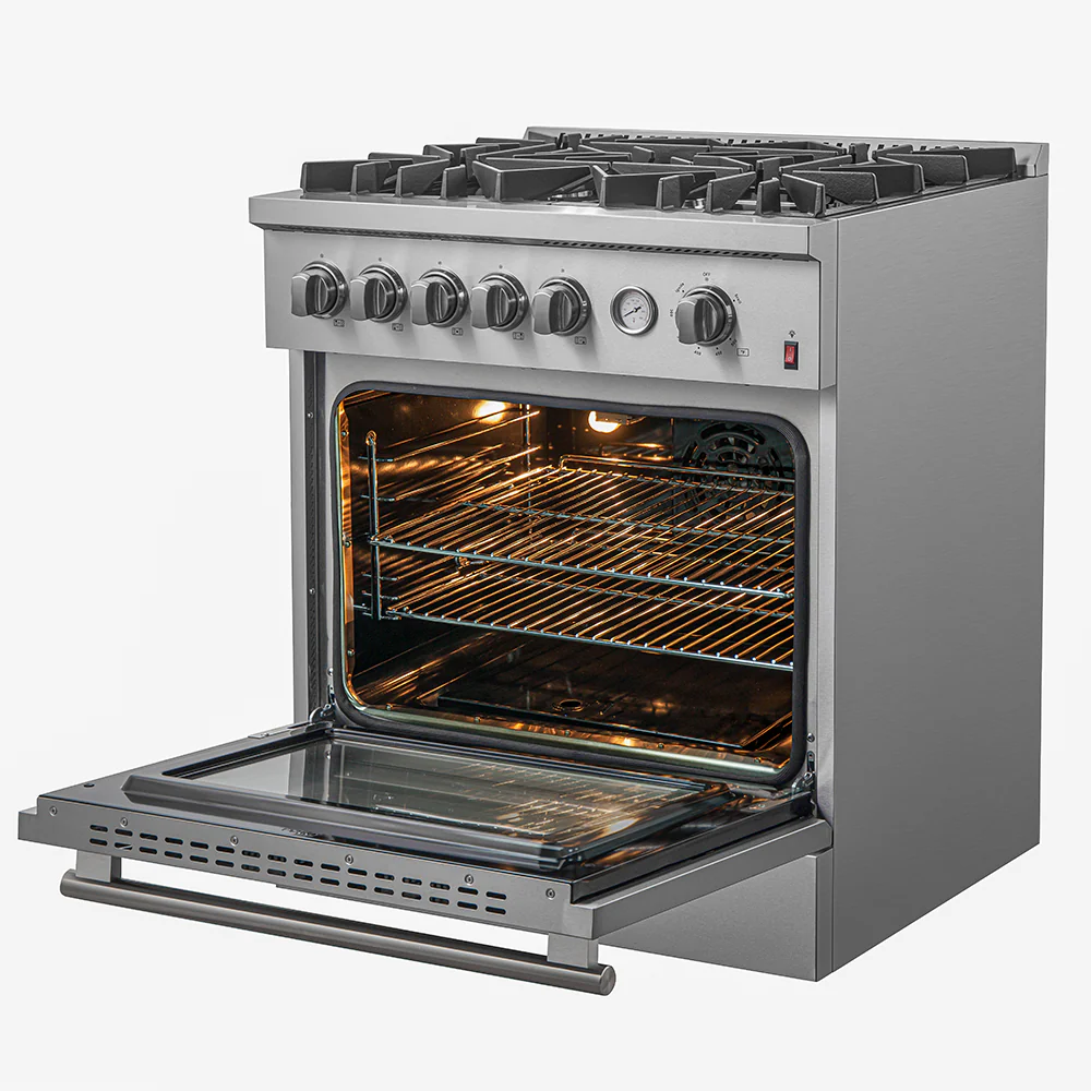 FORNO Giovanni 30-inch Gas Range Stainless Steel, 5 Burners 67,000 BTU, 4.32 cu.ft. Convection Oven - Image 7