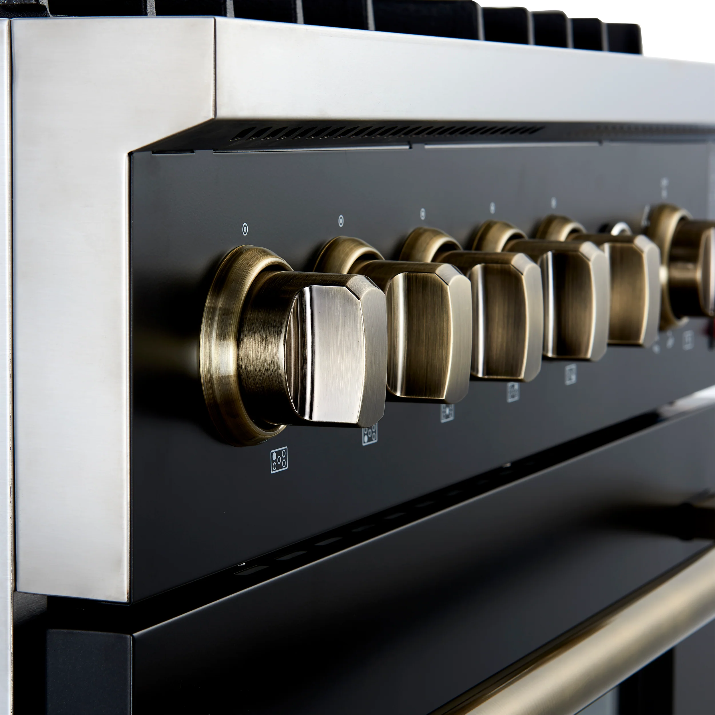 Giovanni 30-inch Gas Range Black & Antique Brass Design, 5 Burners 67,000 BTU, 4.32 cu.ft. Convection Oven - Image 12