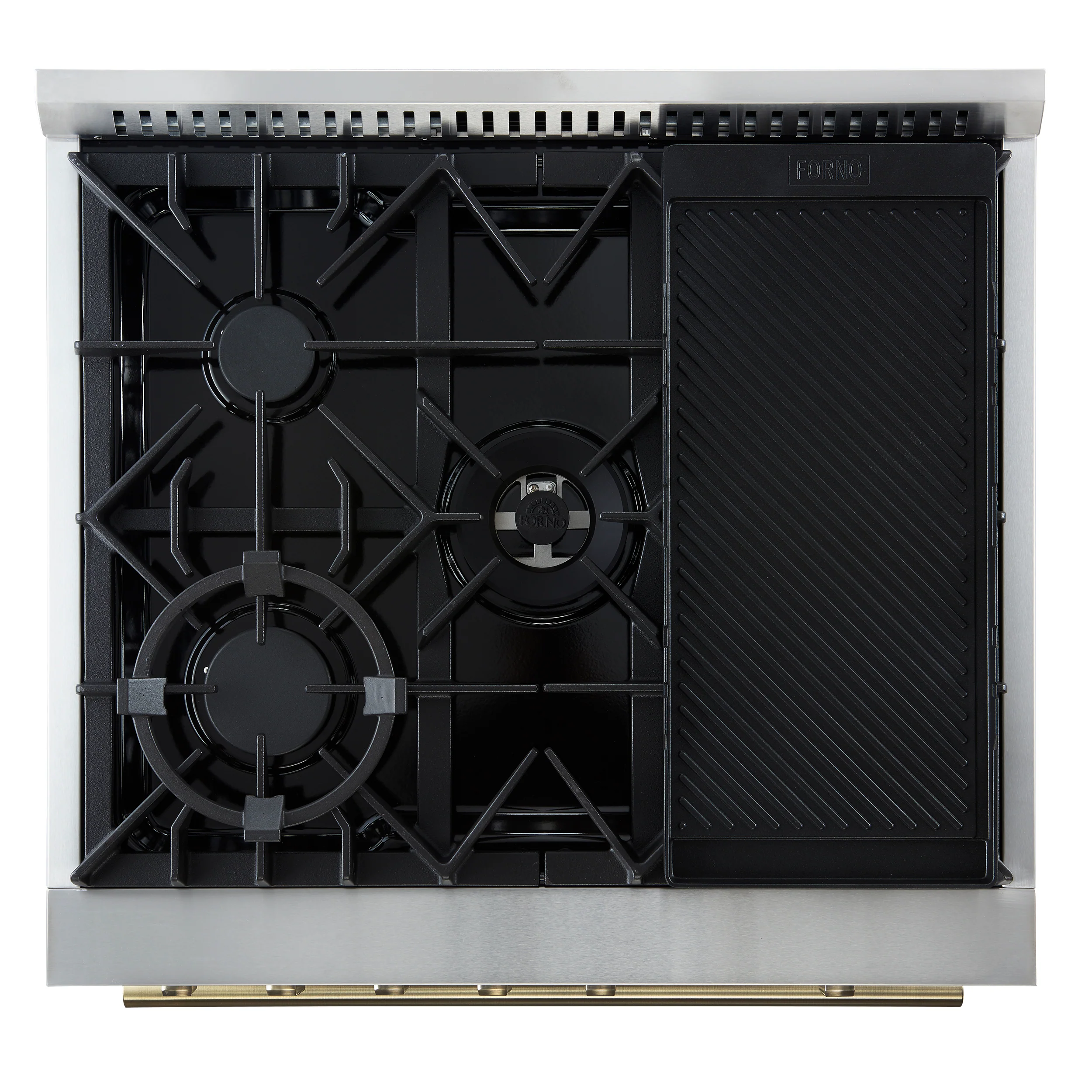 Giovanni 30-inch Gas Range White & Antique Brass Design, 5 Burners 67,000 BTU, 4.32 cu.ft. Convection Oven - Image 5
