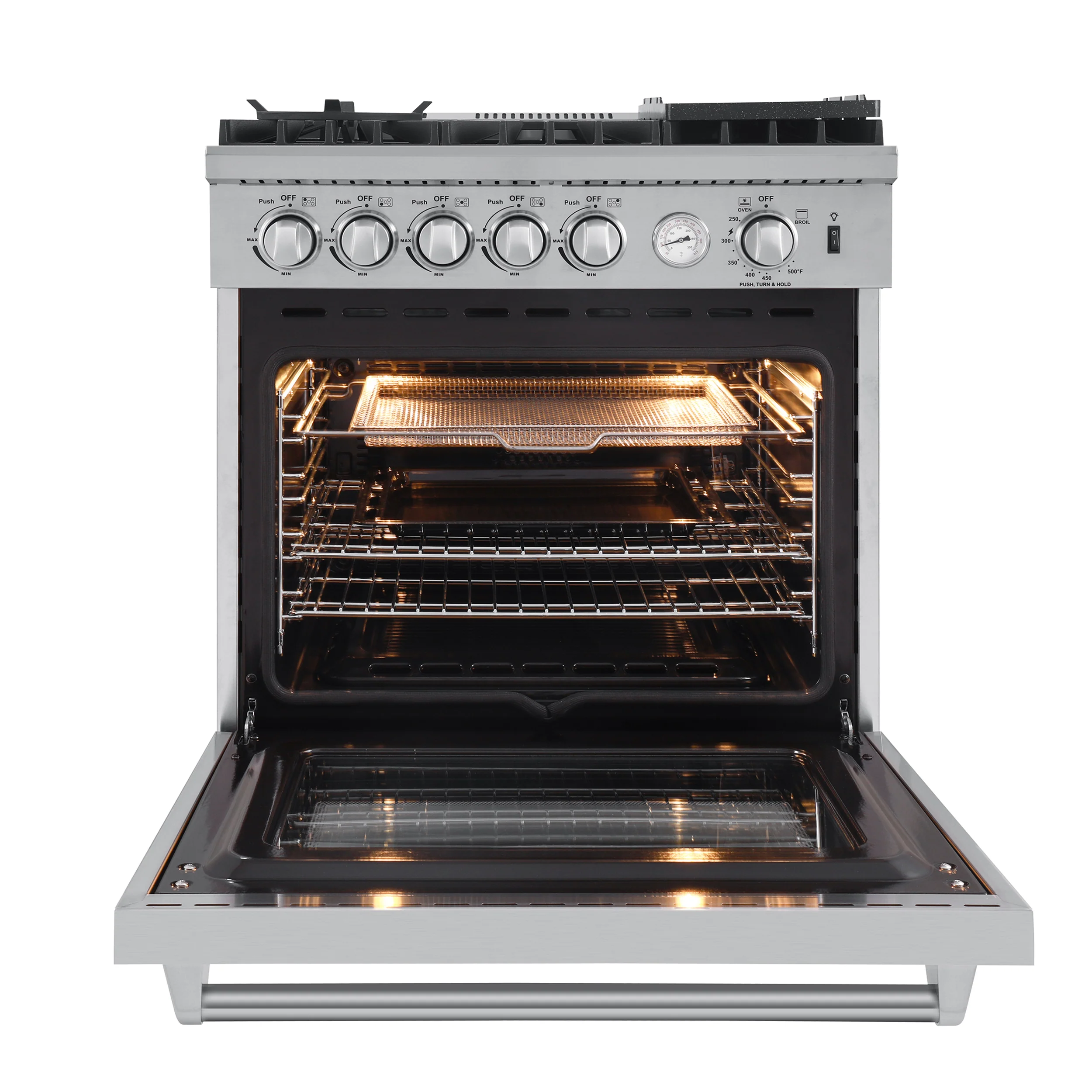 Forno Lazio 30-Inch Freestanding Gas Range, 4 Burners, Convection Oven, Energy Efficient - Image 13