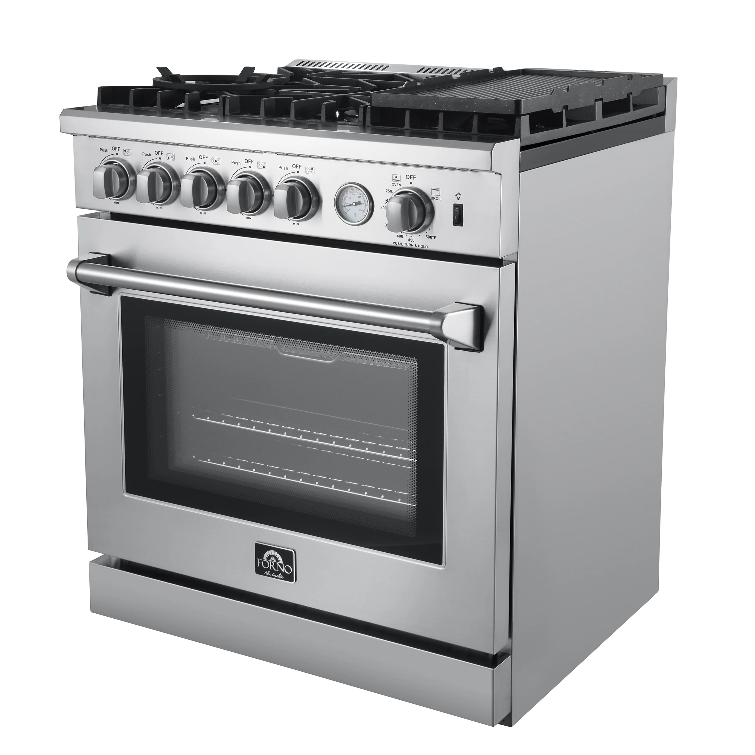 Forno Lazio 30-Inch Freestanding Gas Range, 4 Burners, Convection Oven, Energy Efficient - Image 2