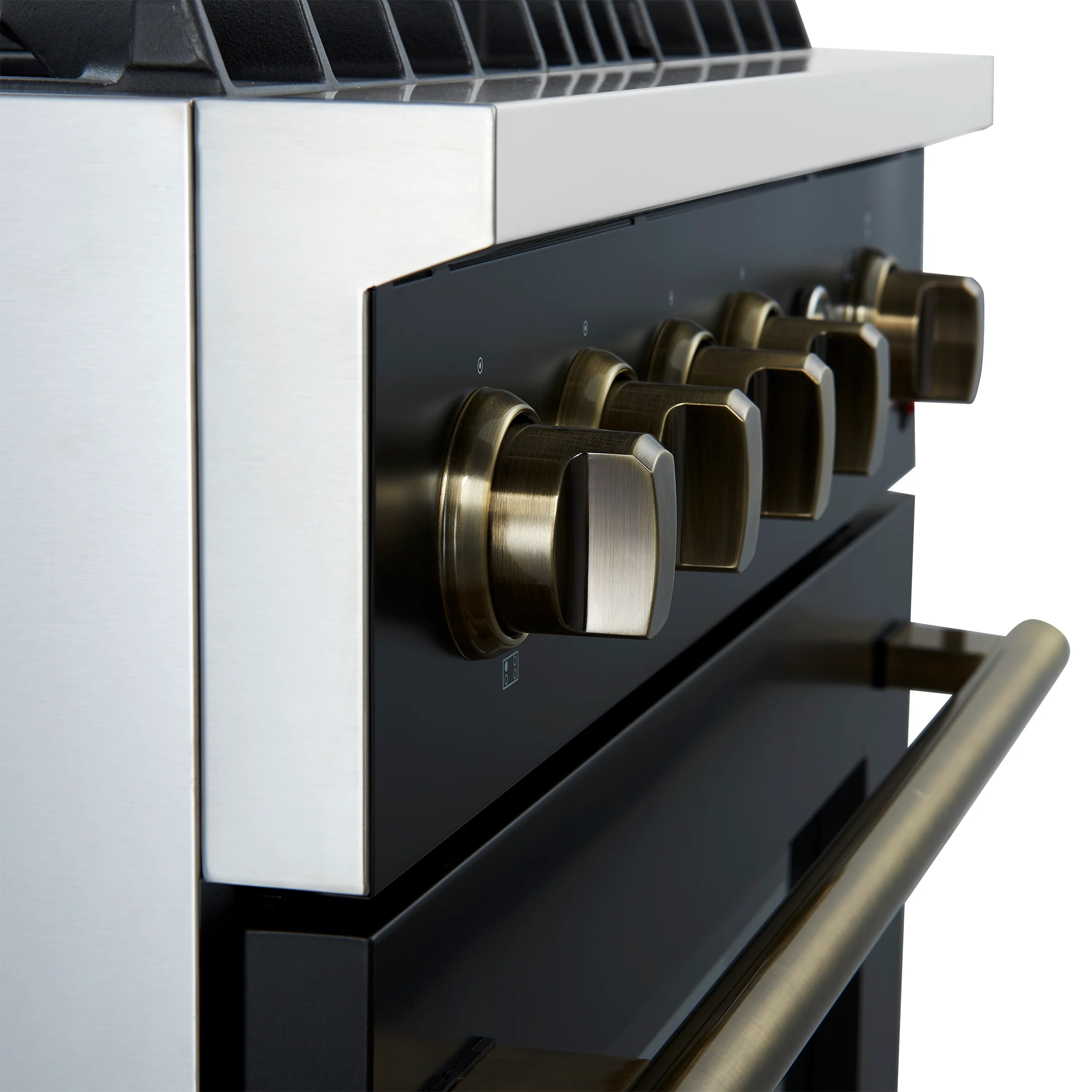 Marco 30-inch Gas Range Black & Antique Brass Design, 4 Burners 37,000 BTU, 4.32 cu.ft. Convection Oven - Image 10