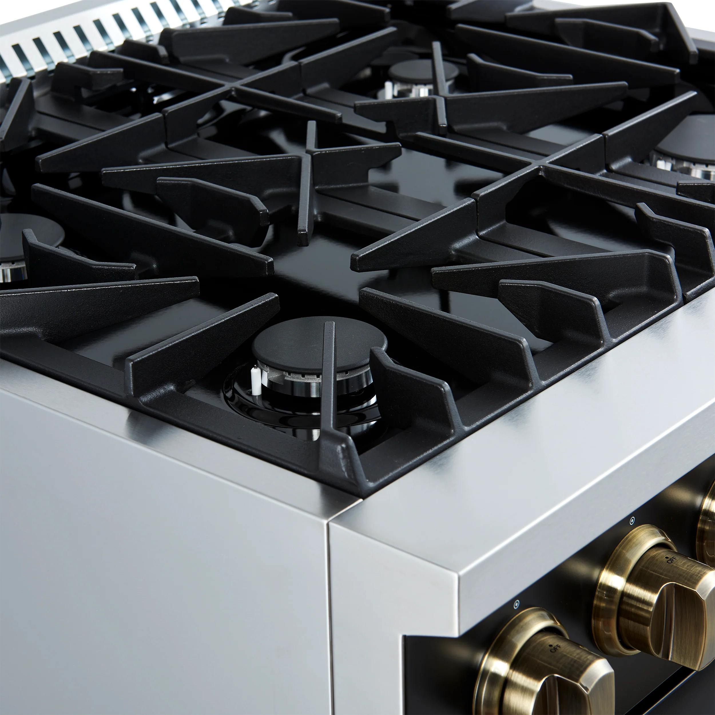 Marco 30-inch Gas Range Black & Antique Brass Design, 4 Burners 37,000 BTU, 4.32 cu.ft. Convection Oven - Image 3