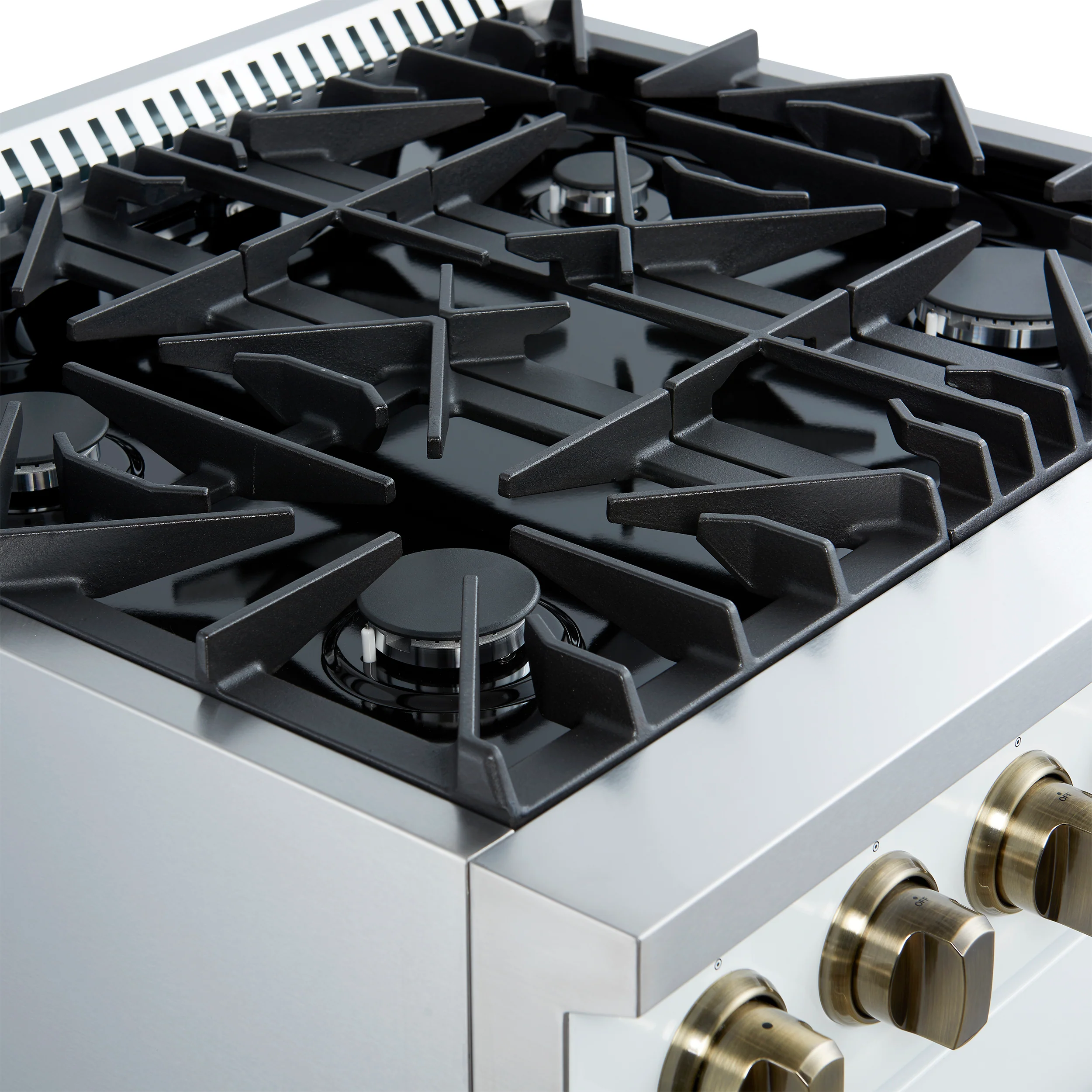 Marco 30-inch Gas Range White & Antique Brass Design, 4 Burners 37,000 BTU, 4.32 cu.ft. Convection Oven - Image 8