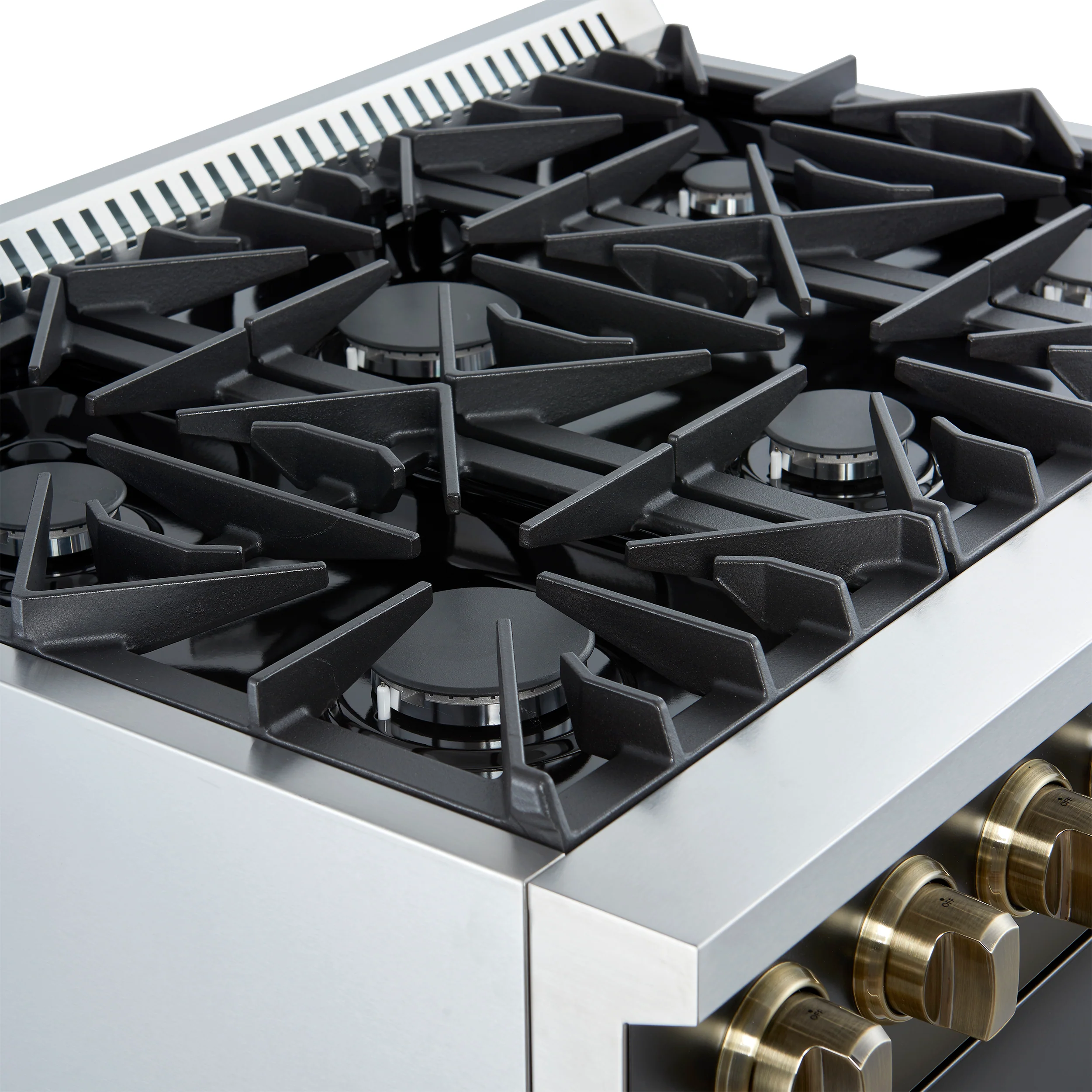 Marco 36-Inch Gas Range Black & Antique Brass Design, 6 Burners 67,000 BTU, 5.36 cu.ft. Convection Oven - Image 6