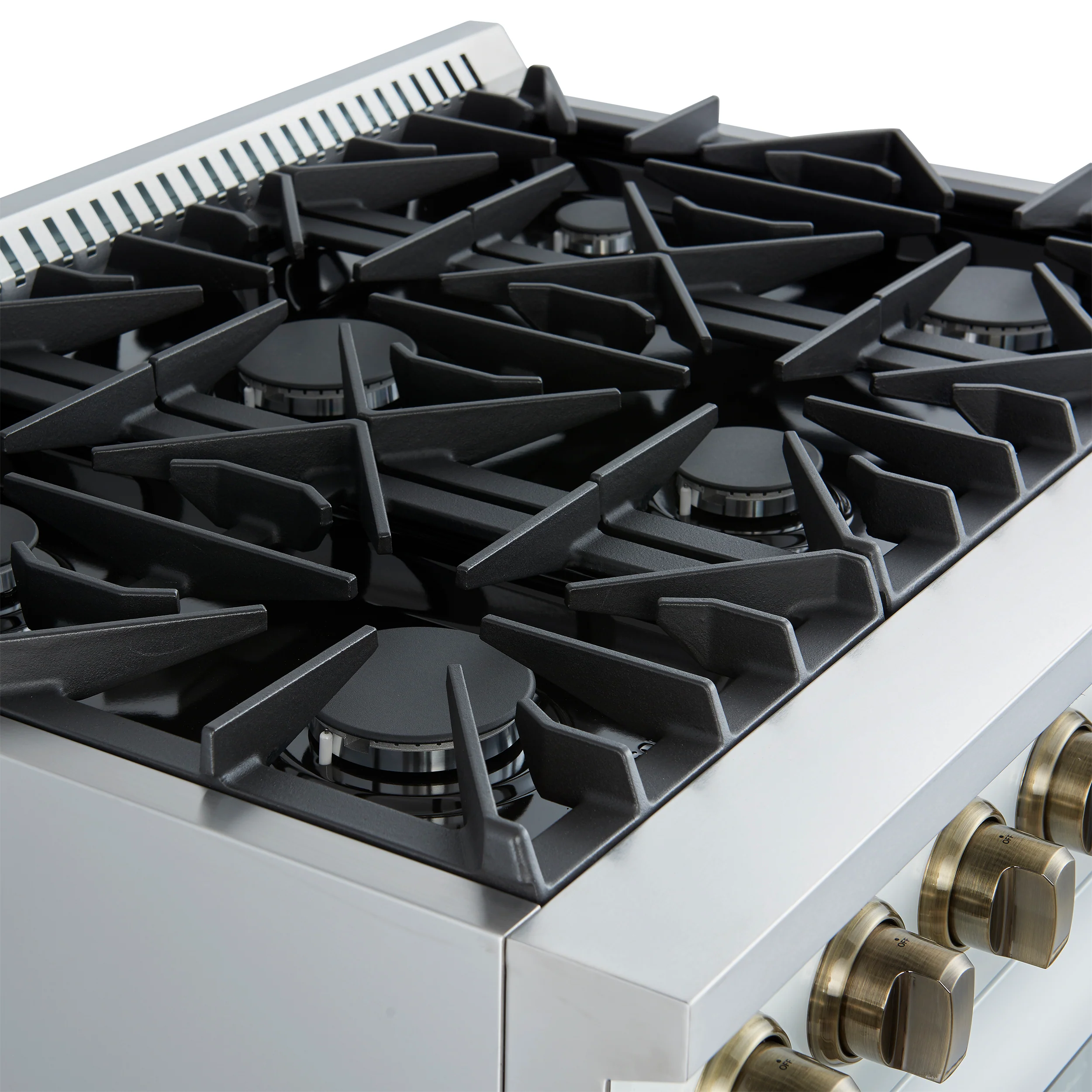 Marco 36-Inch Gas Range White & Antique Brass Design, 6 Burners 67,000 BTU, 5.36 cu.ft. Convection Oven - Image 4