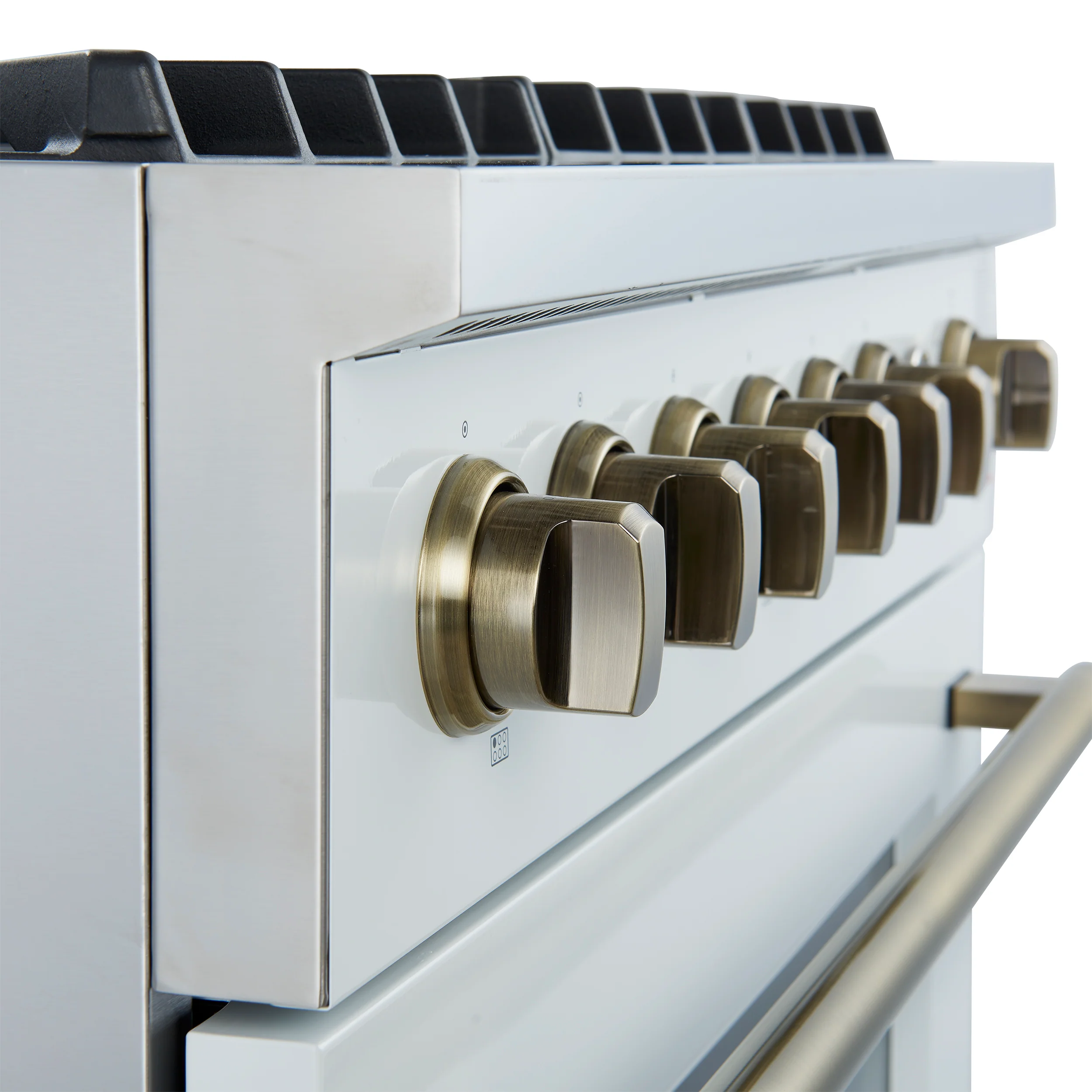 Marco 36-Inch Gas Range White & Antique Brass Design, 6 Burners 67,000 BTU, 5.36 cu.ft. Convection Oven - Image 5
