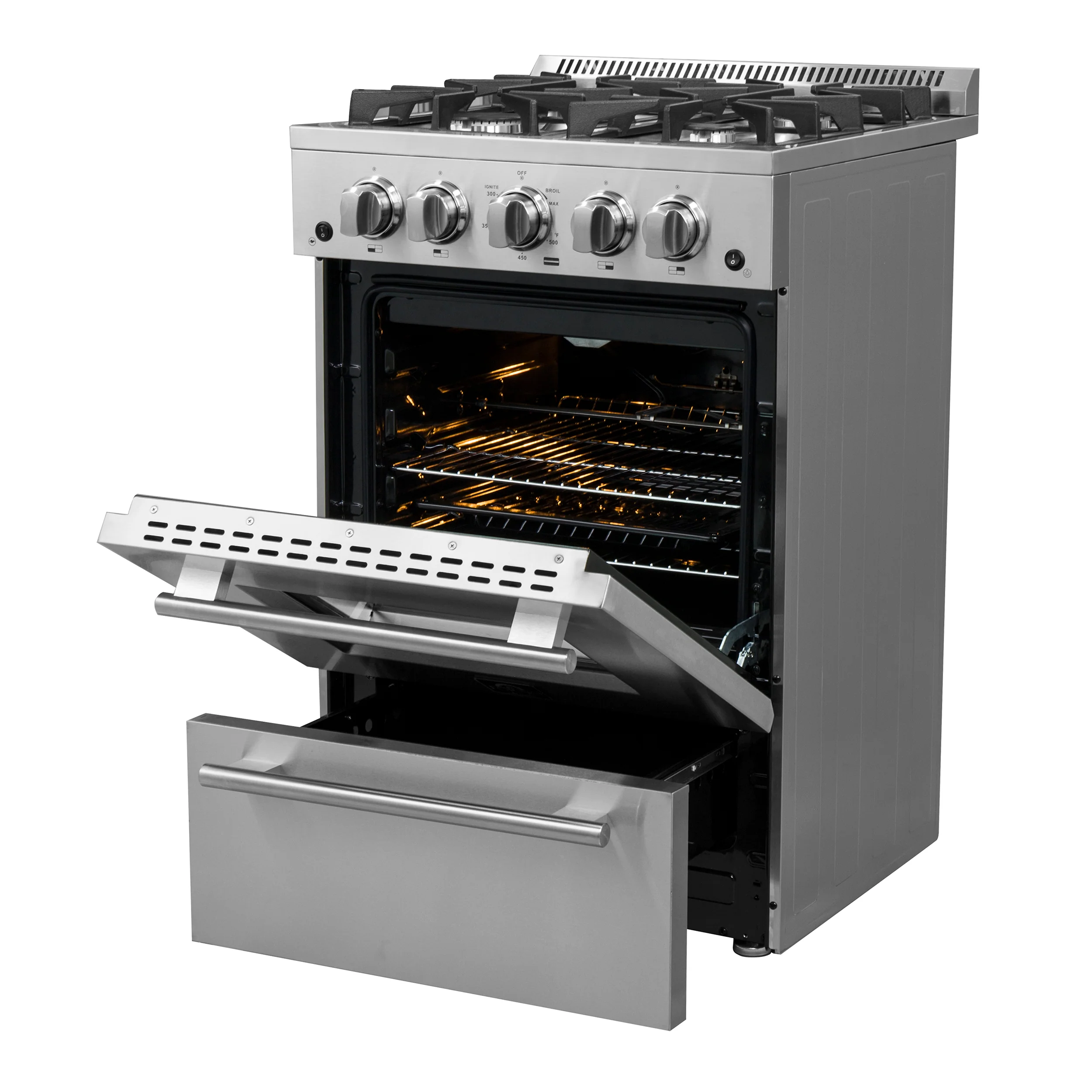 Forno Breno 24-Inch Freestanding Gas Range, Plug Included, Energy Efficient - Image 8