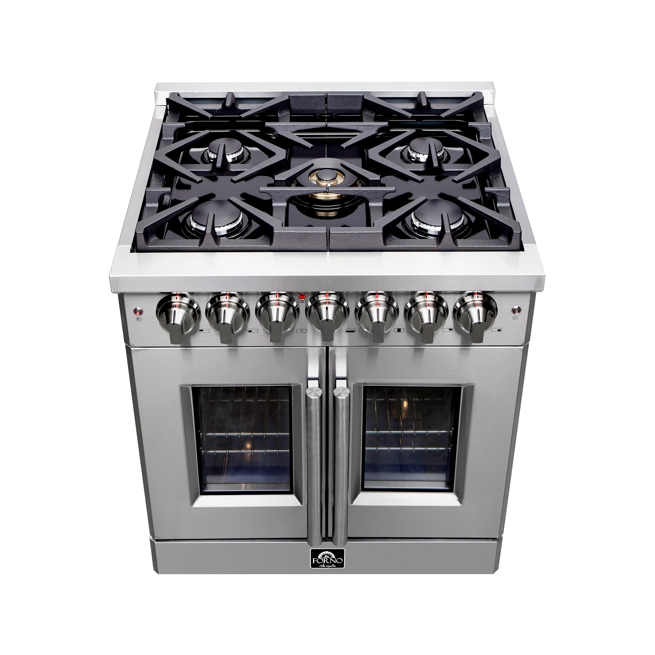 Forno Massimo 30-Inch Freestanding French Door Dual Fuel Range, 4 Burners, True Convection Oven - Image 3