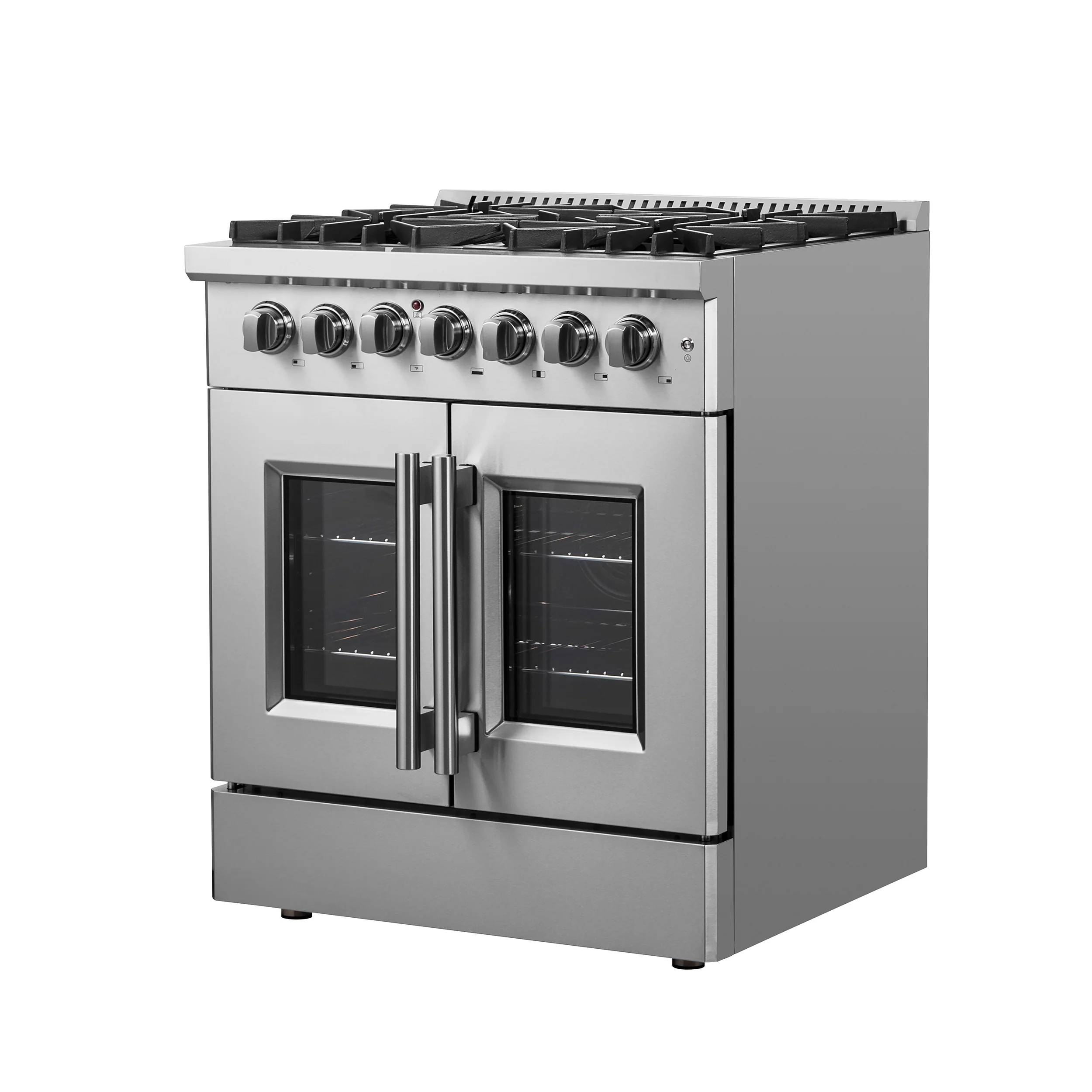 Forno Galiano 30-inch French Door Dual Fuel Range All Stainless Steel, 5 Sealed Burners 68,000 BTU, 4.32 cu.ft. True Convection Oven - Image 2