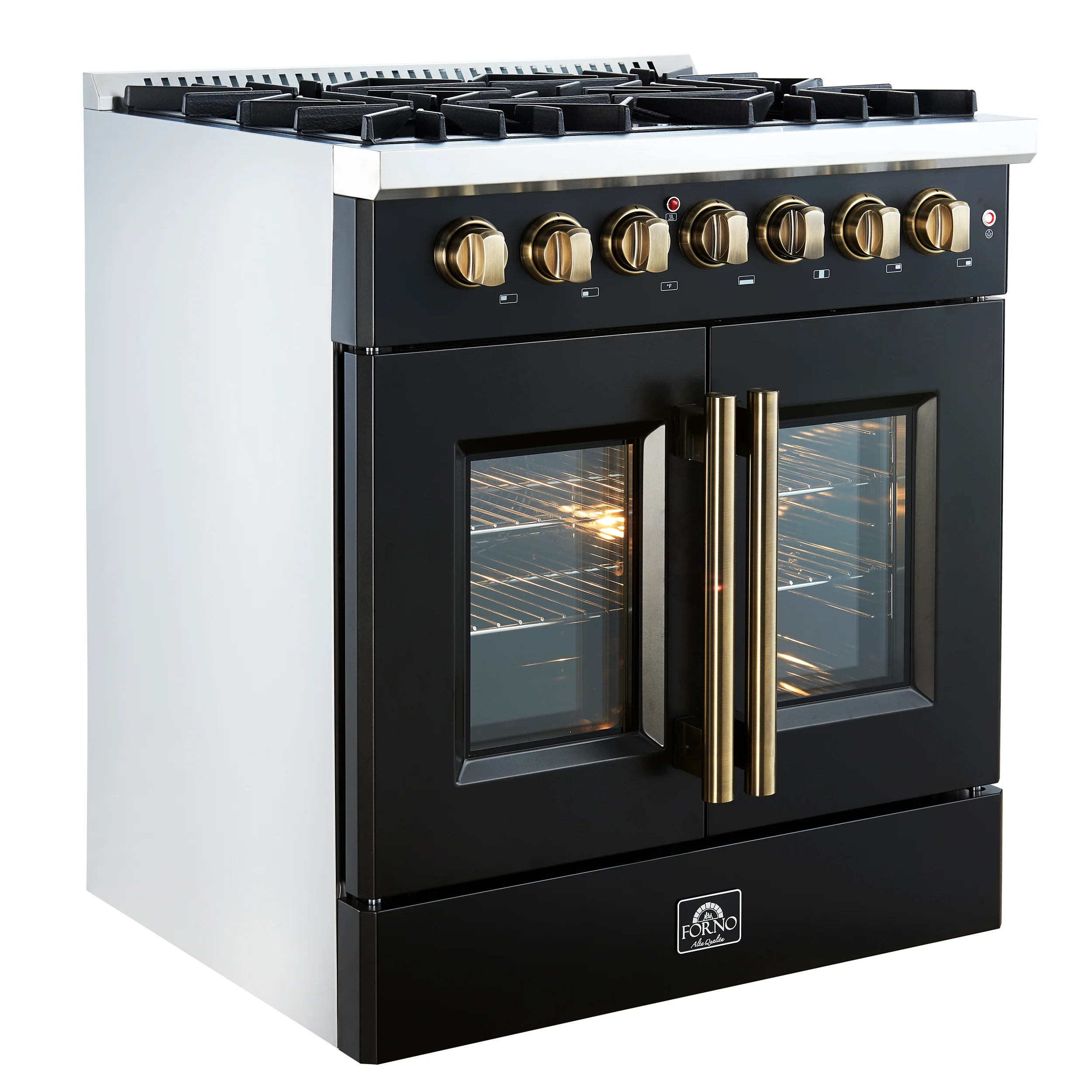 Forno Galiano 30-inch Freestanding French Door Dual Fuel Range Black - Image 5